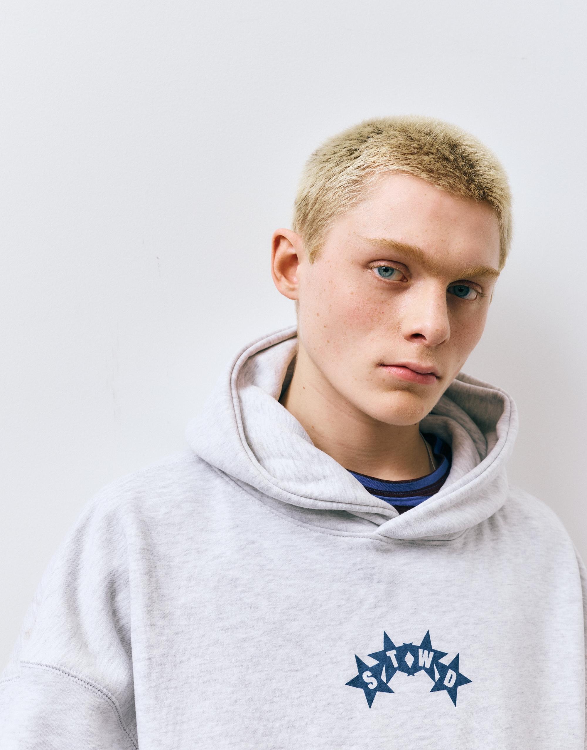STWD boxy hoodie — Pale marl