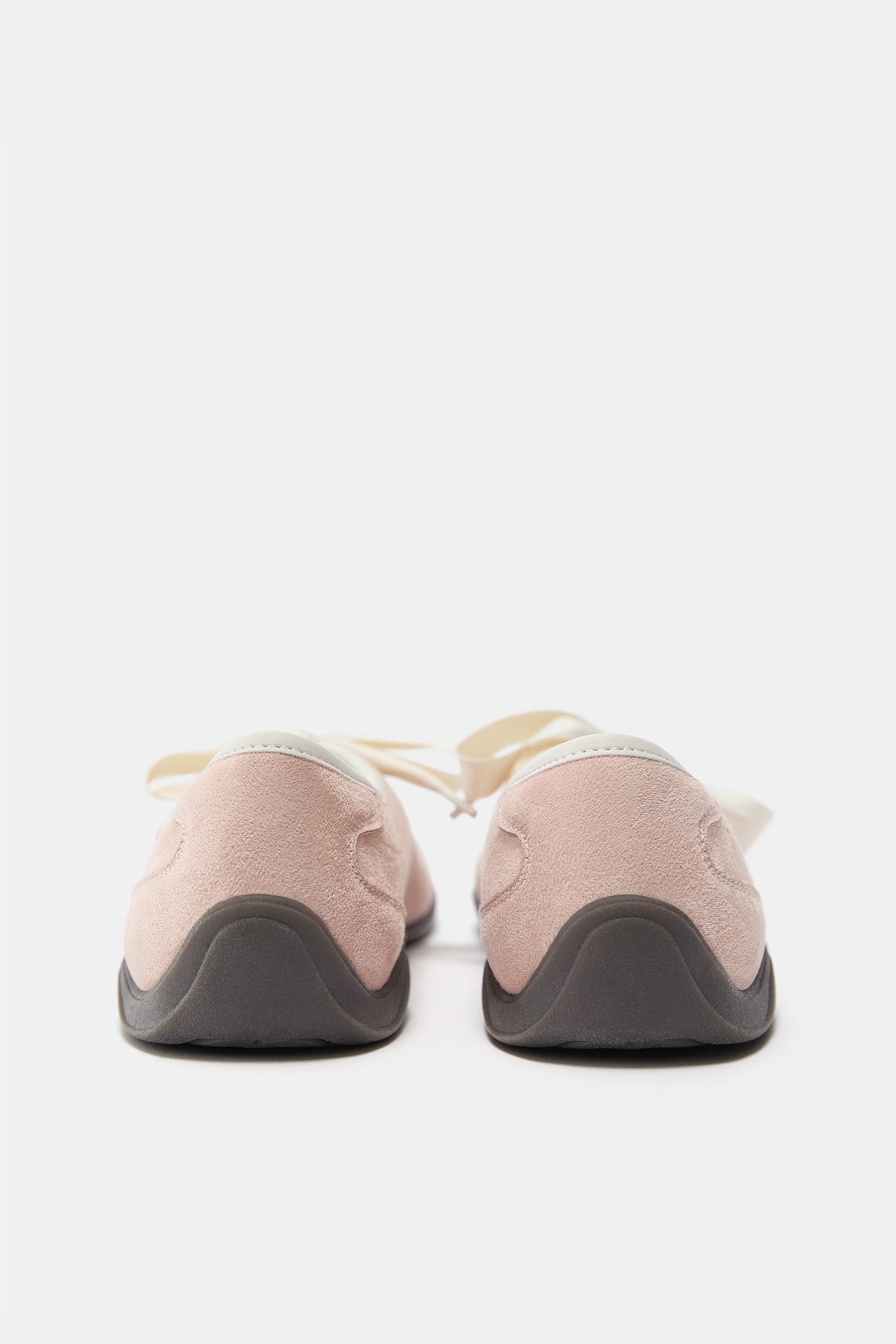 Sporty bow ballerinas — Pink