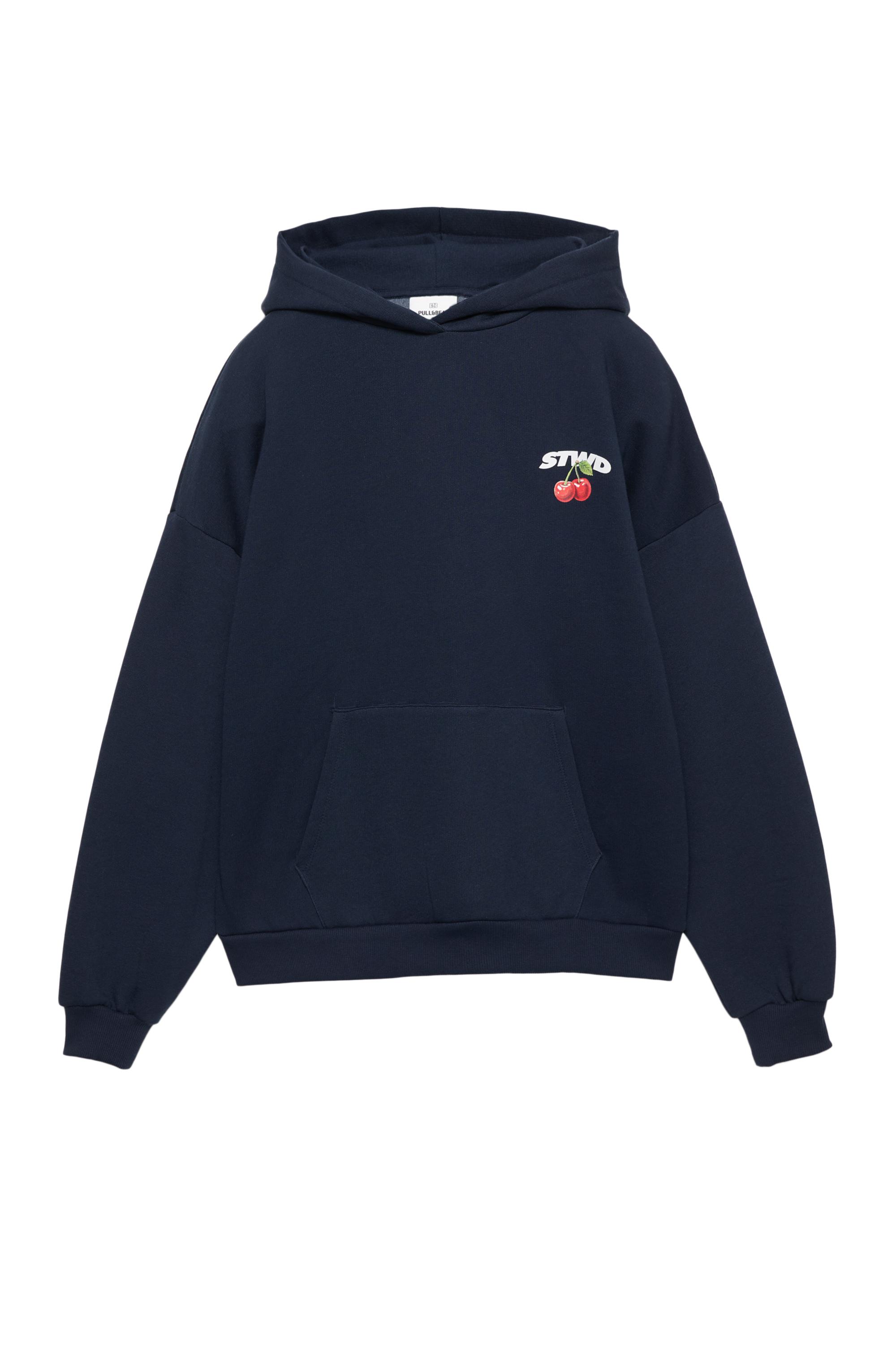 STWD kiraz kapüşonlu sweatshirt - Görsel 4