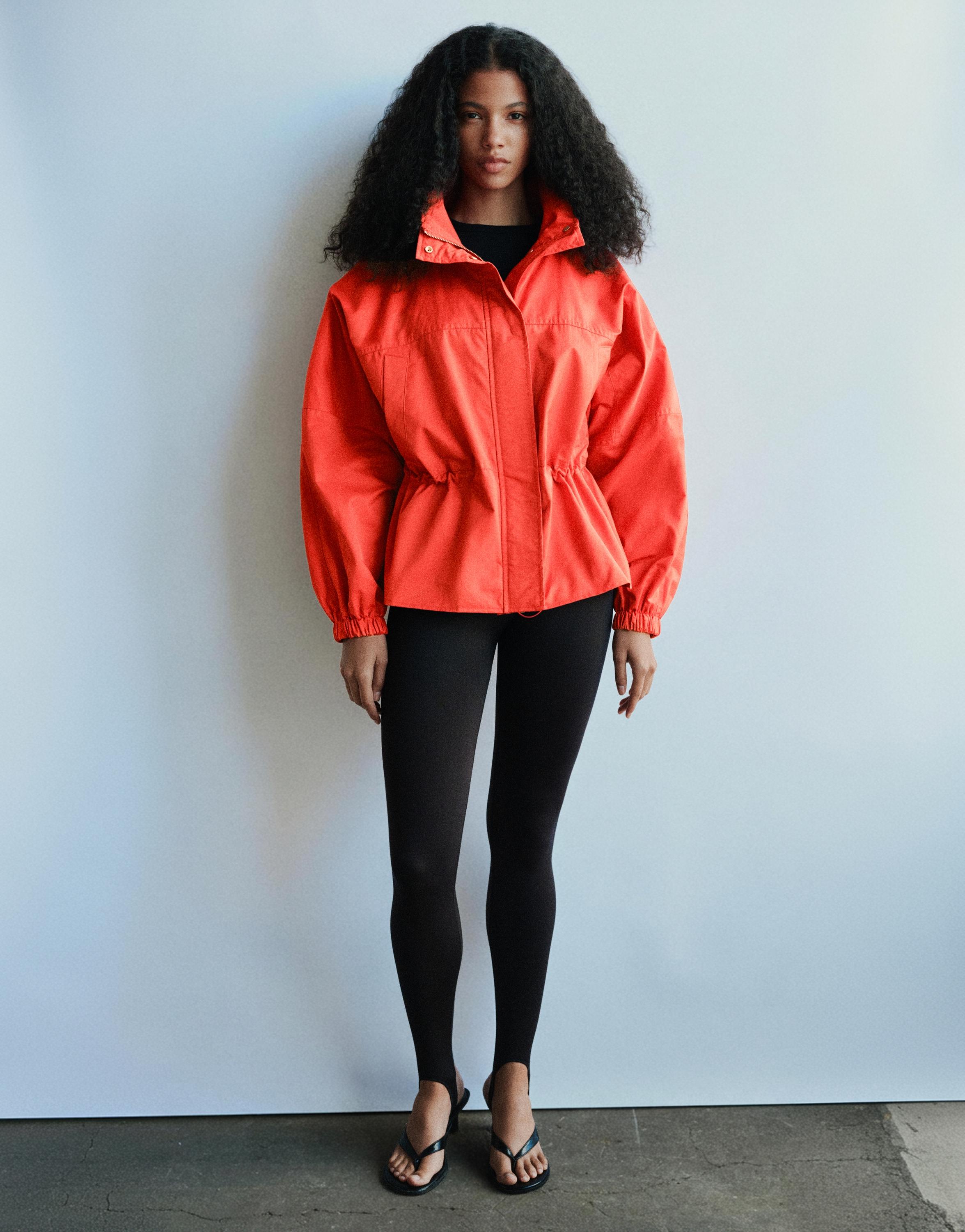 Drawstring waist jacket — Red