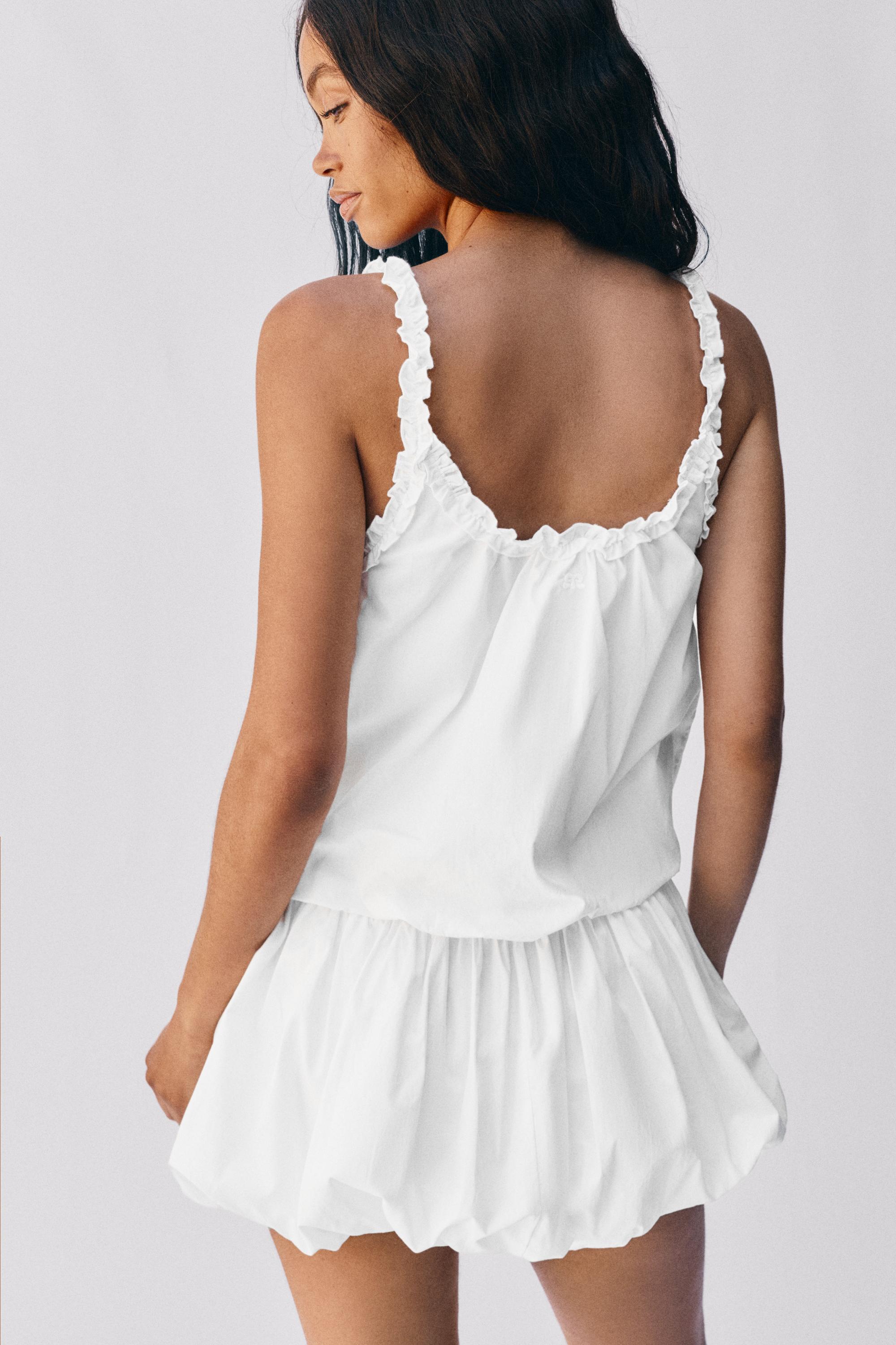 White short balloon dress — White