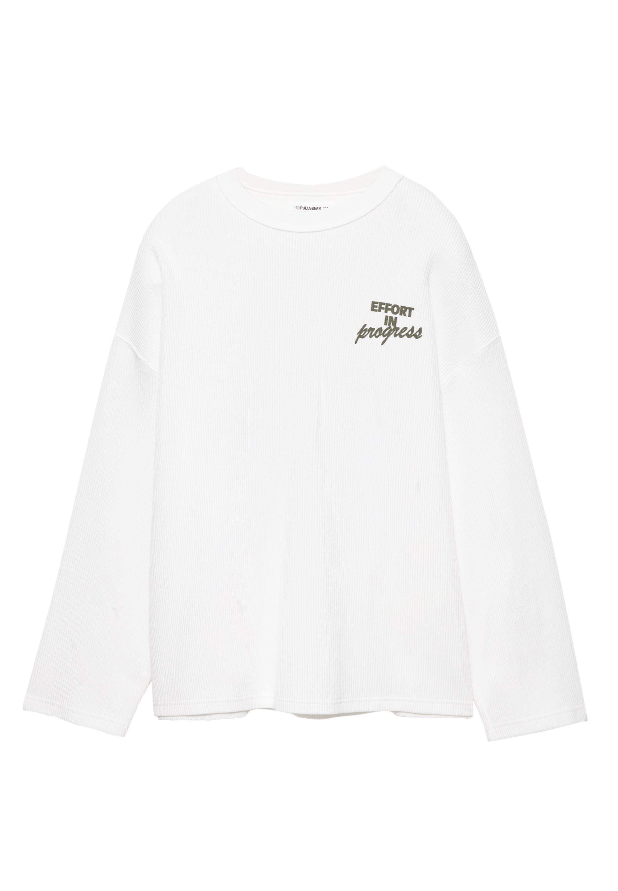 Uzun kollu yazılı tişört - Görsel 3