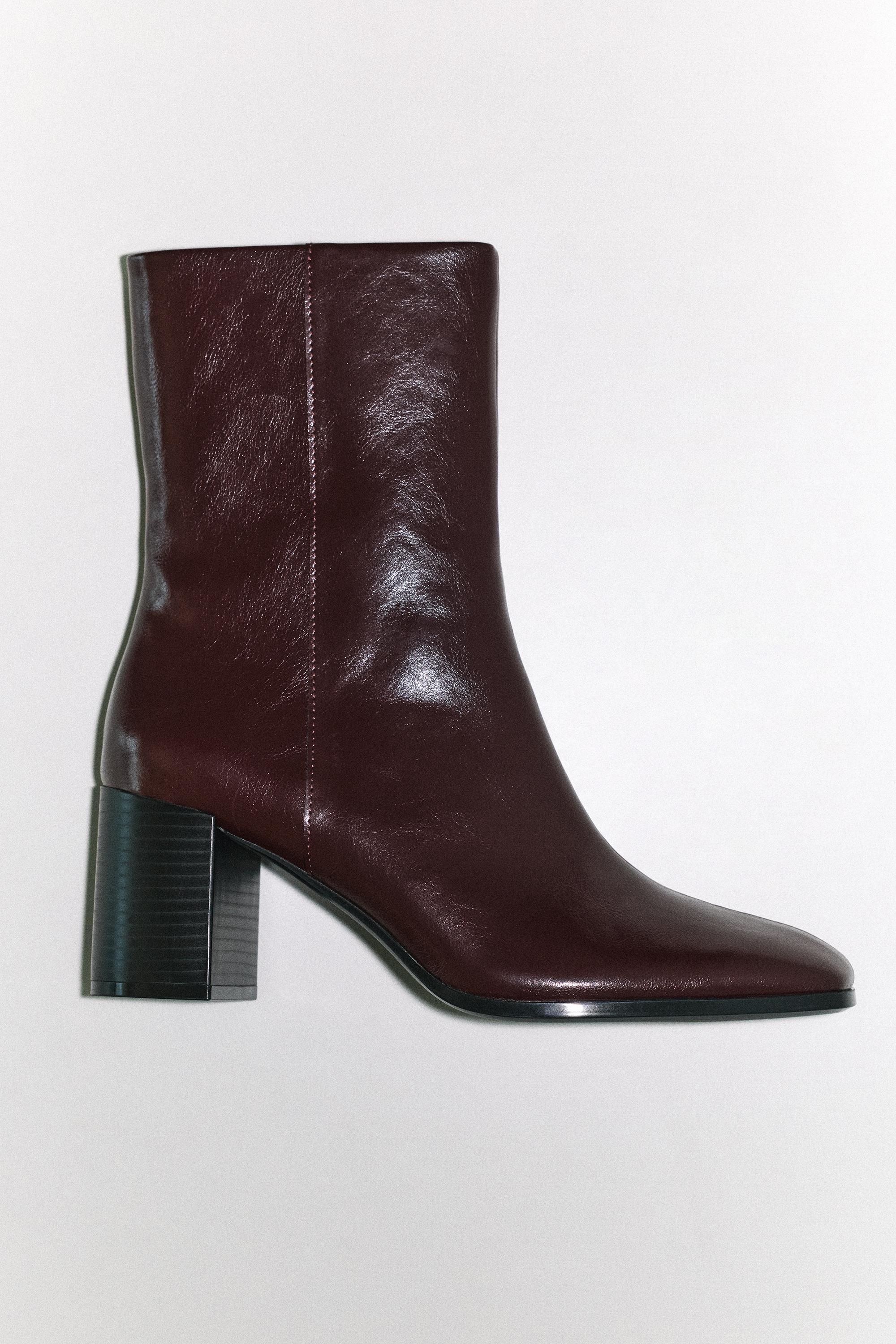 High-heel ankle boots — Burgundy