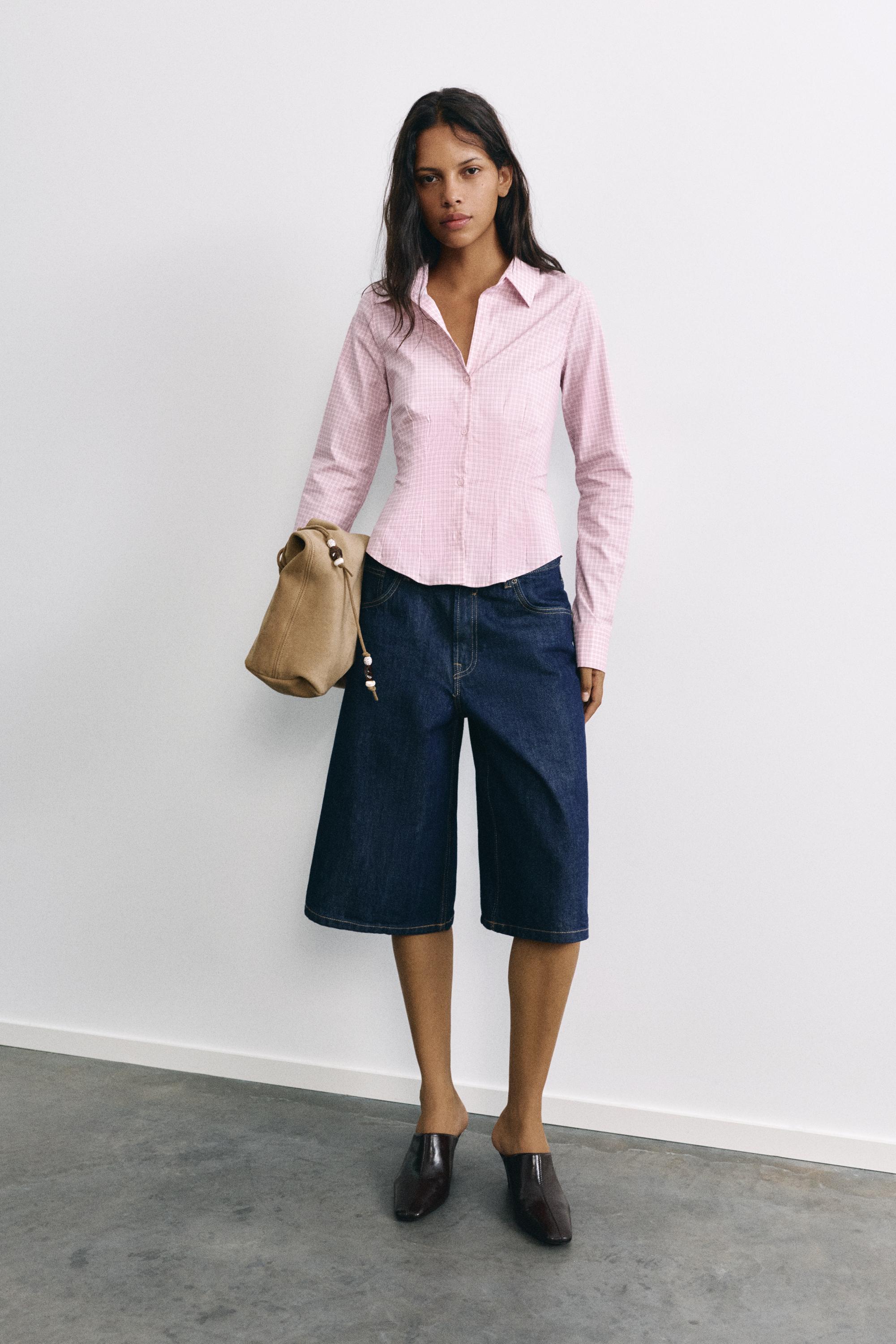 Fitted wide-cuff shirt — Pink