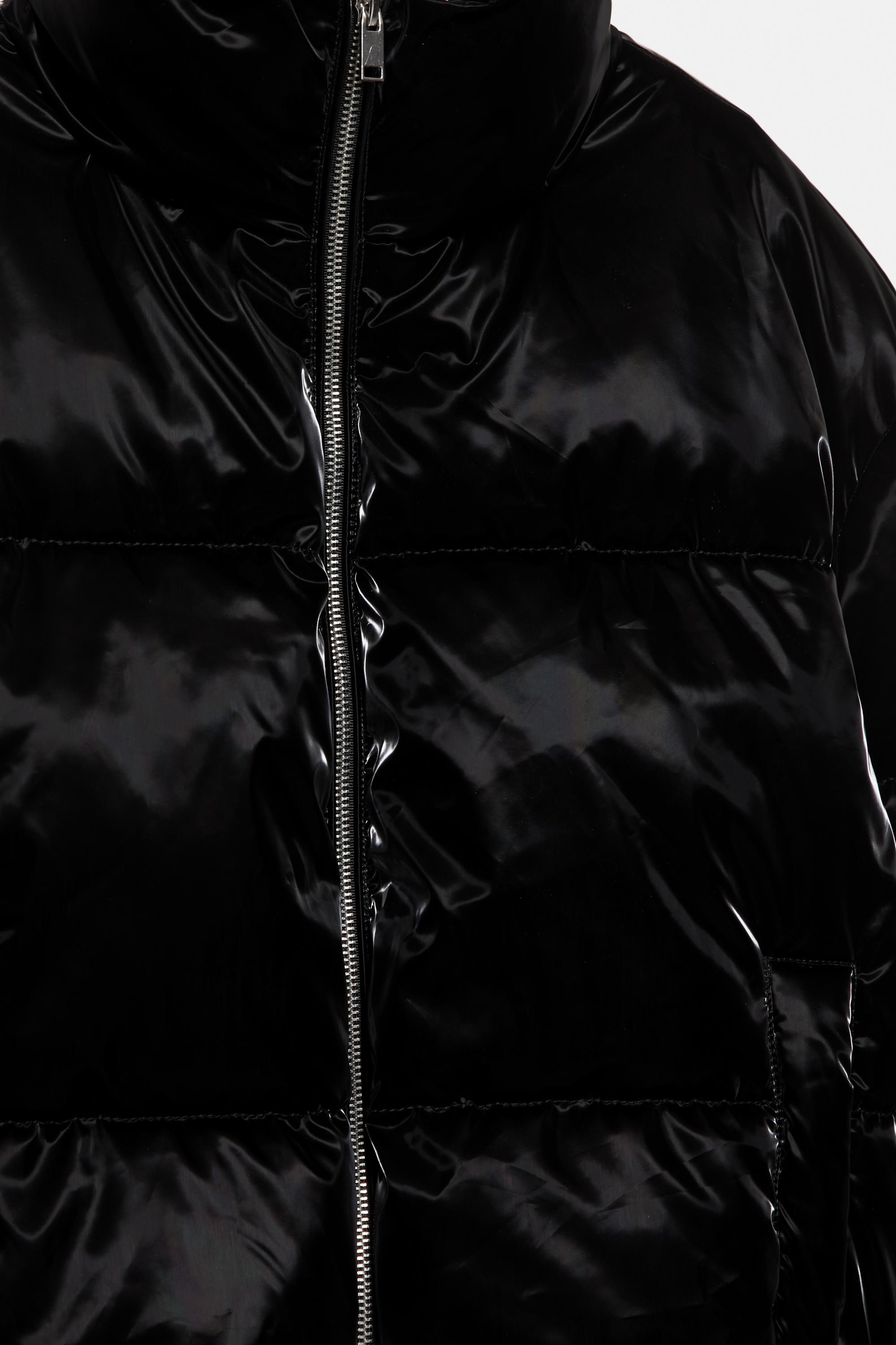 Puffer jacket with a shimmery finish — Black