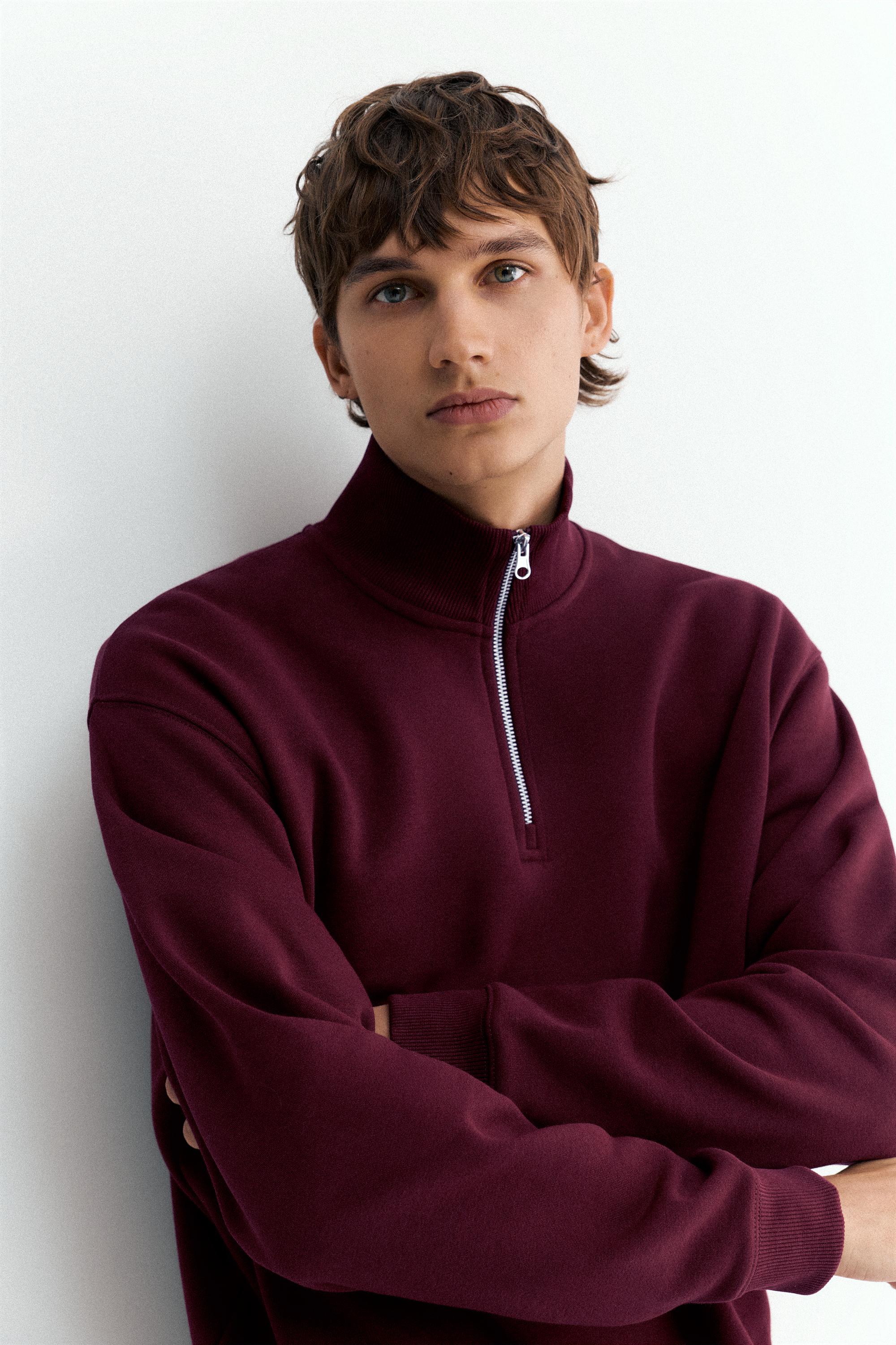 Quarter-zip sweatshirt — Burgundy