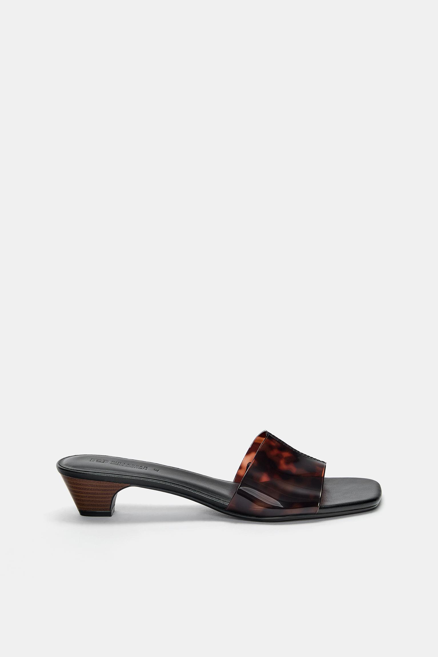 Vinyl mule heeled sandals — Multi-colored