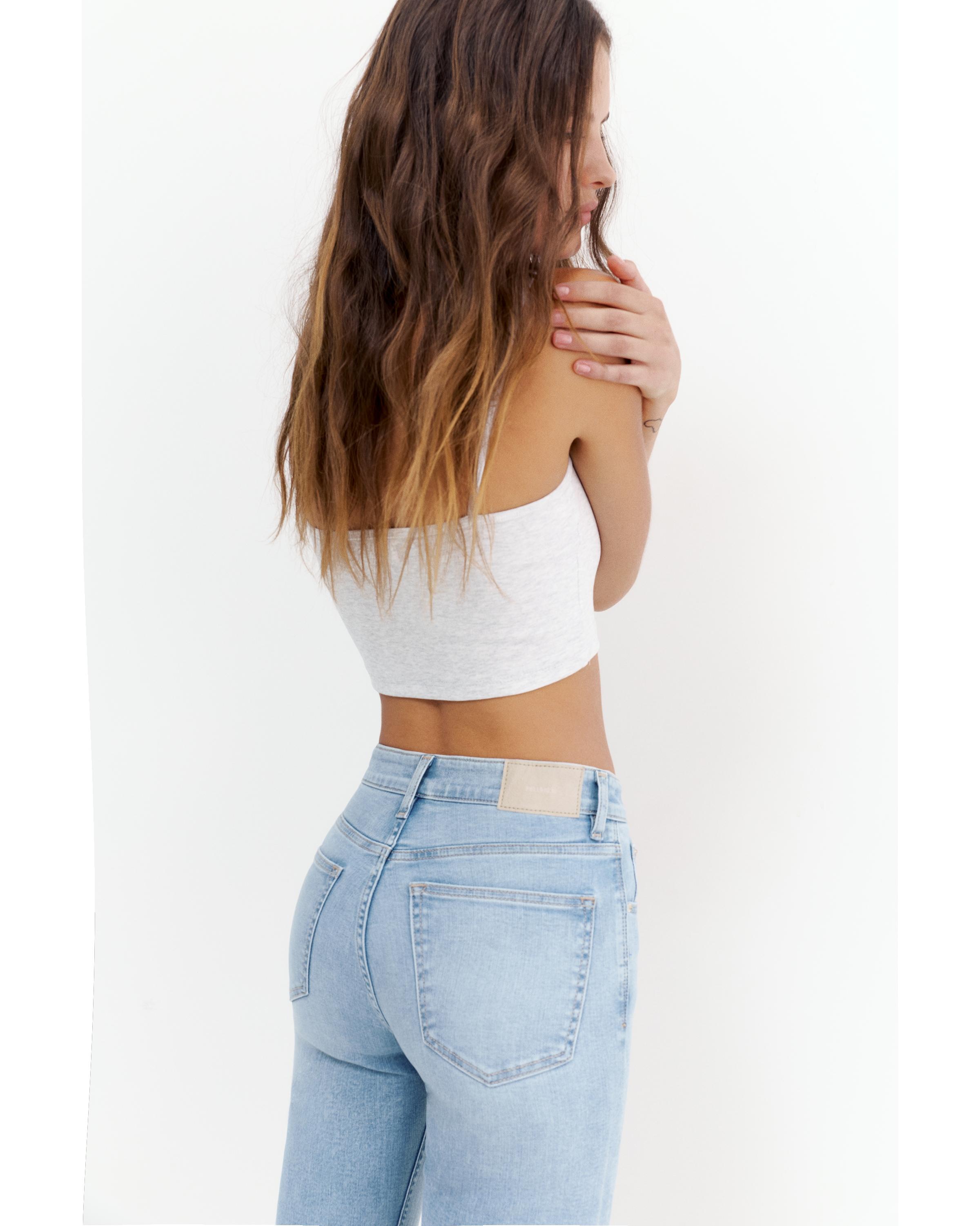 High-waist skinny jeans — Sky blue