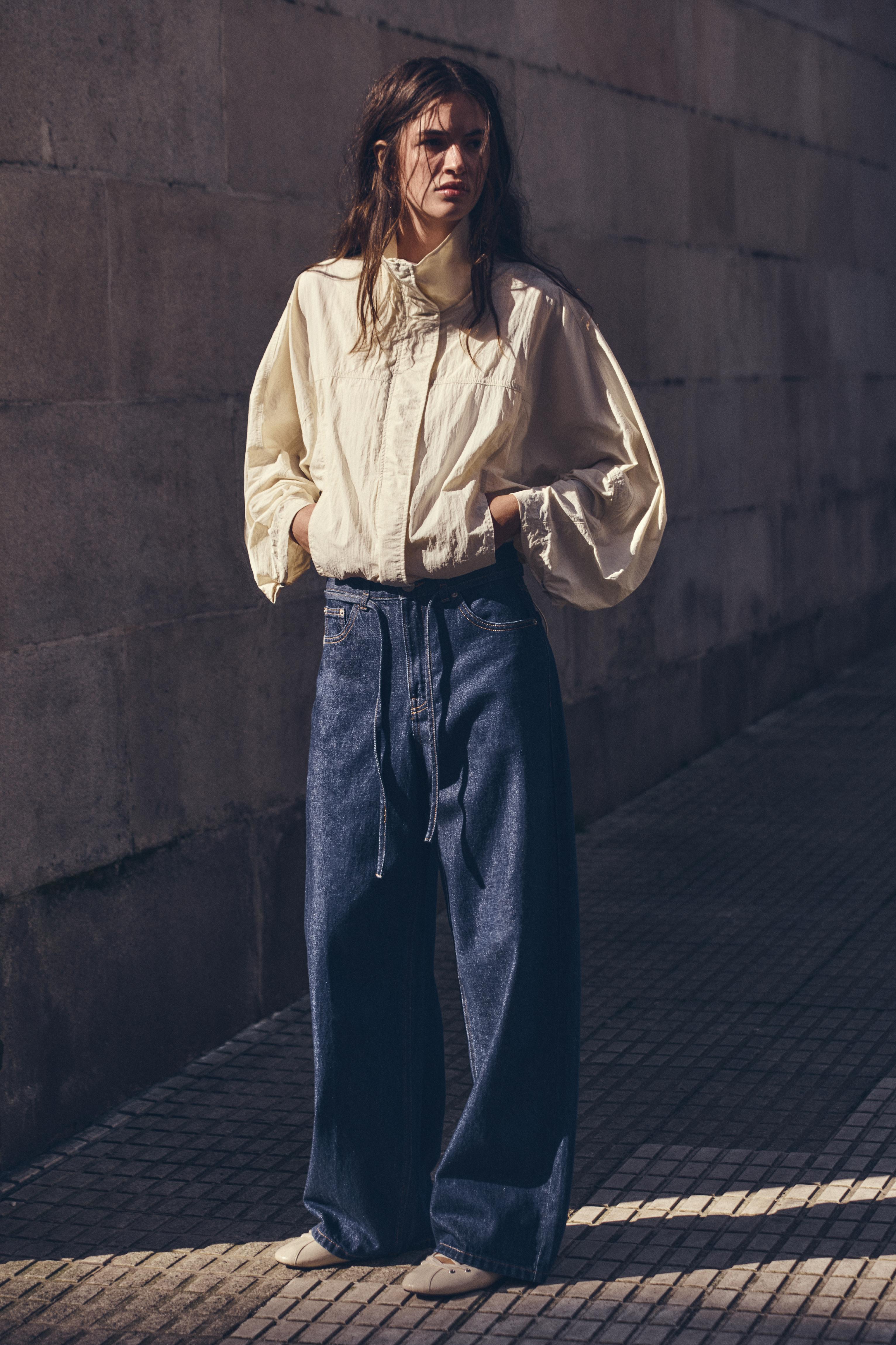 Baggy jeans with drawstring — Navy