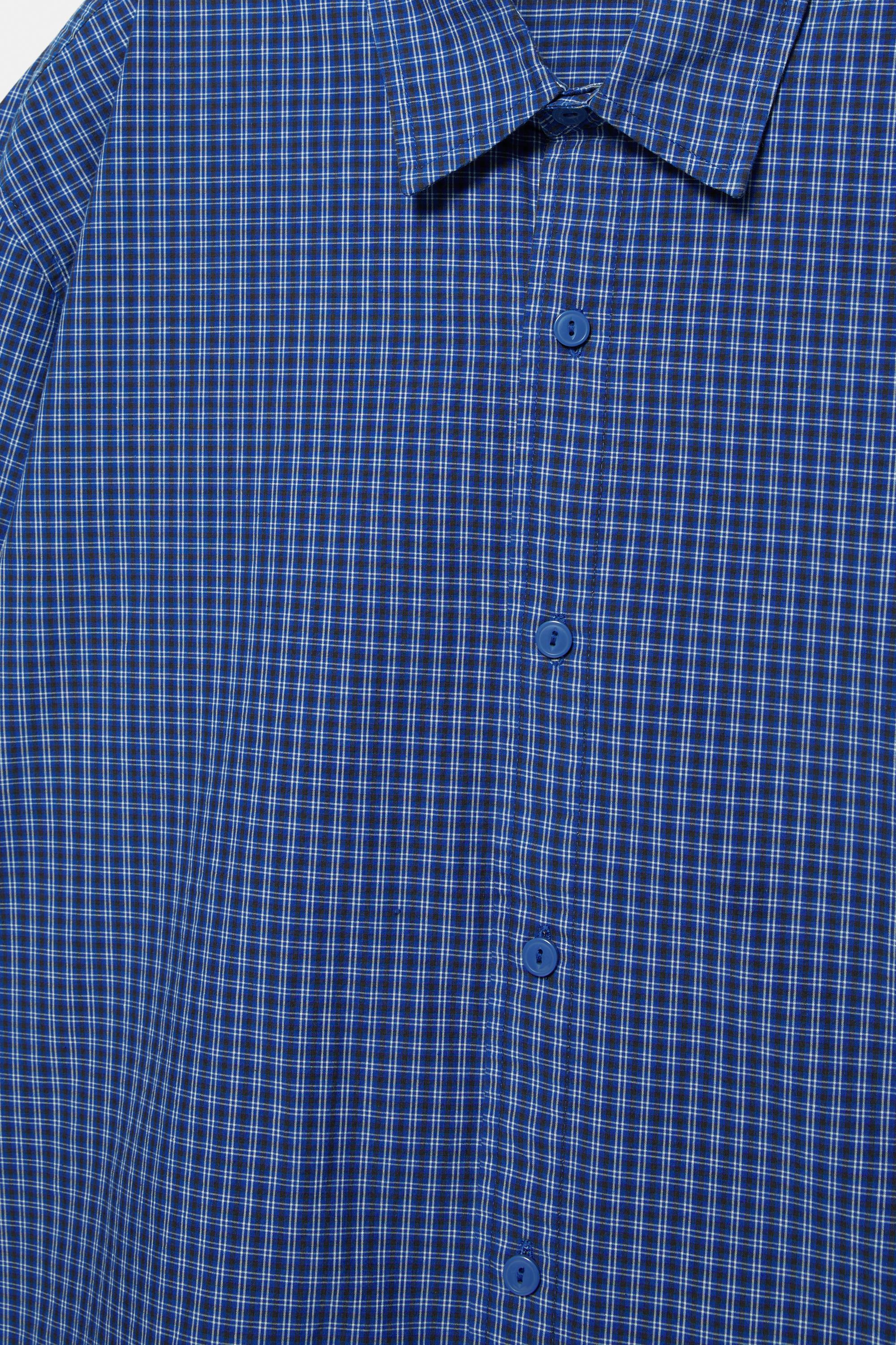 Long sleeve check shirt — Blue