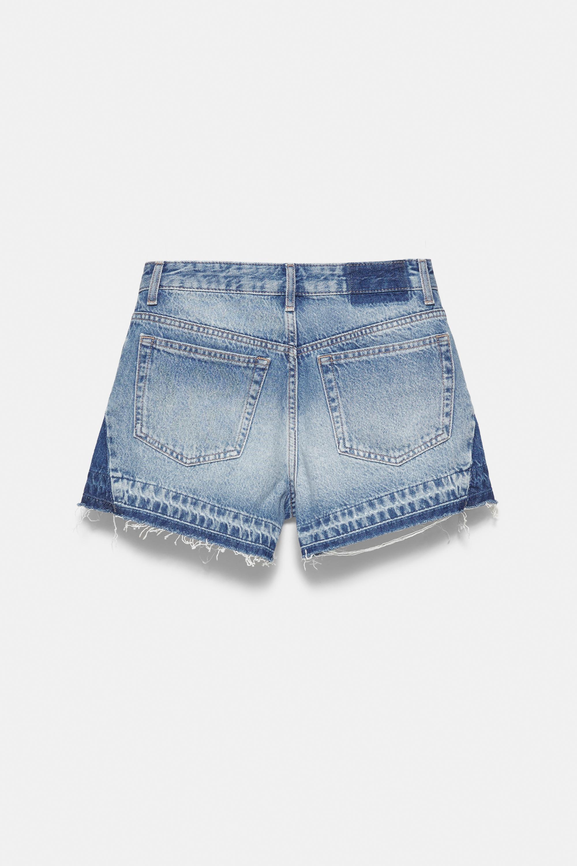 Patchwork denim Bermuda shorts — Medium blue