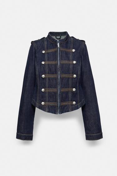 Denim frog fastening jacket — Navy 6