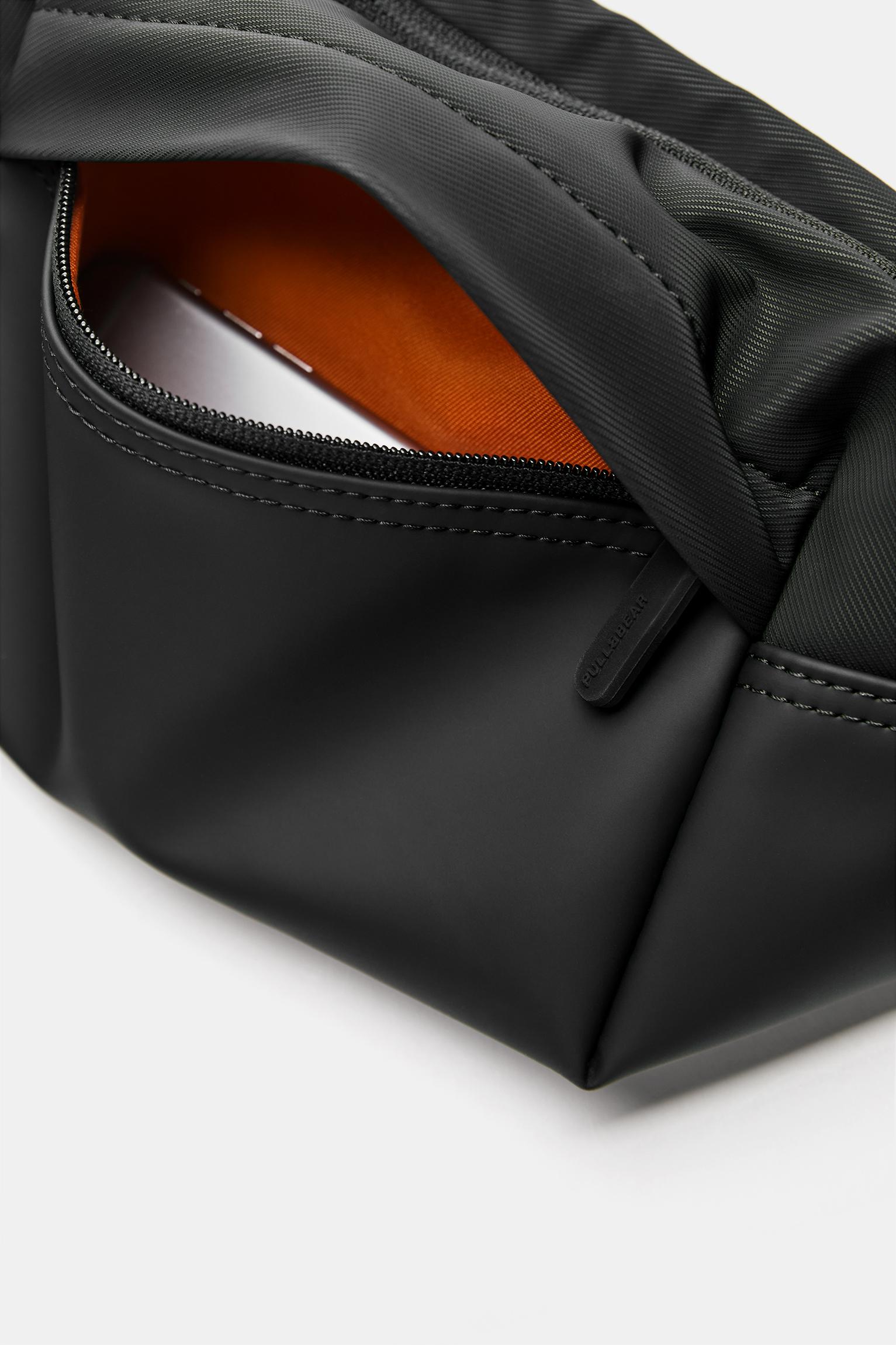 Rubberised belt bag — Black