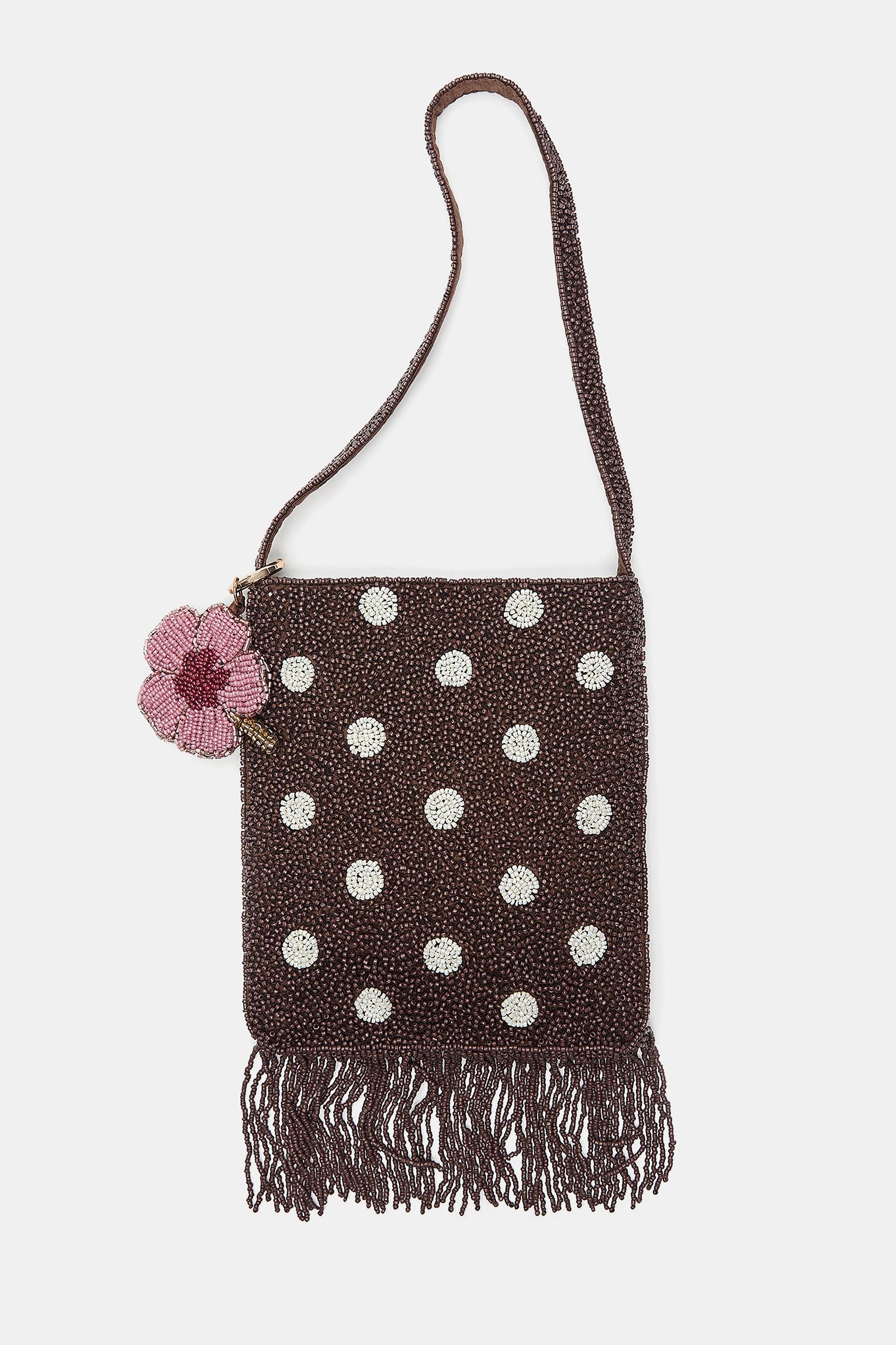 Puantiyeli payetli omuz çantası - Görsel 8