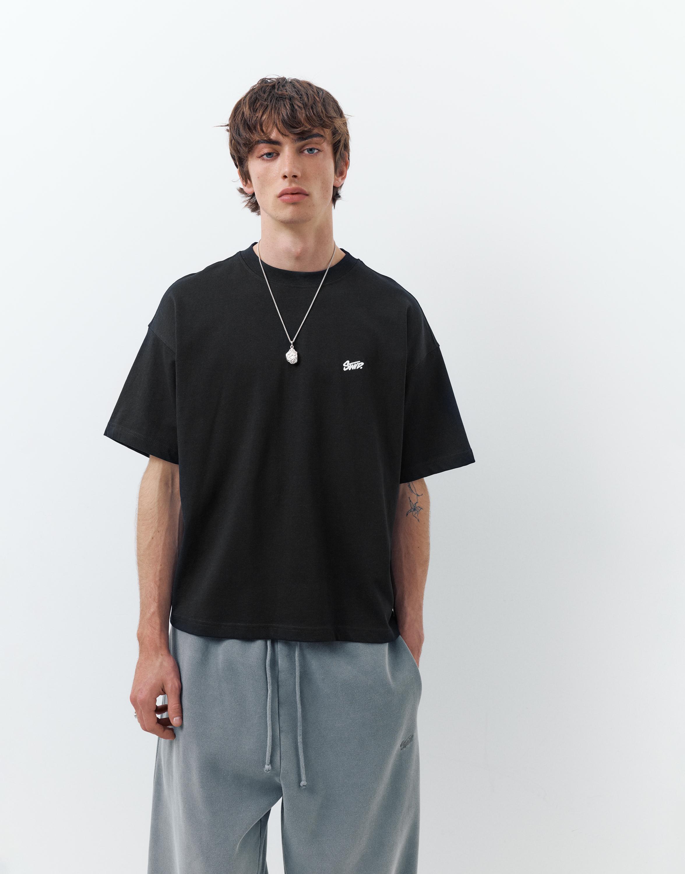 STWD logo boxy T-shirt — Black