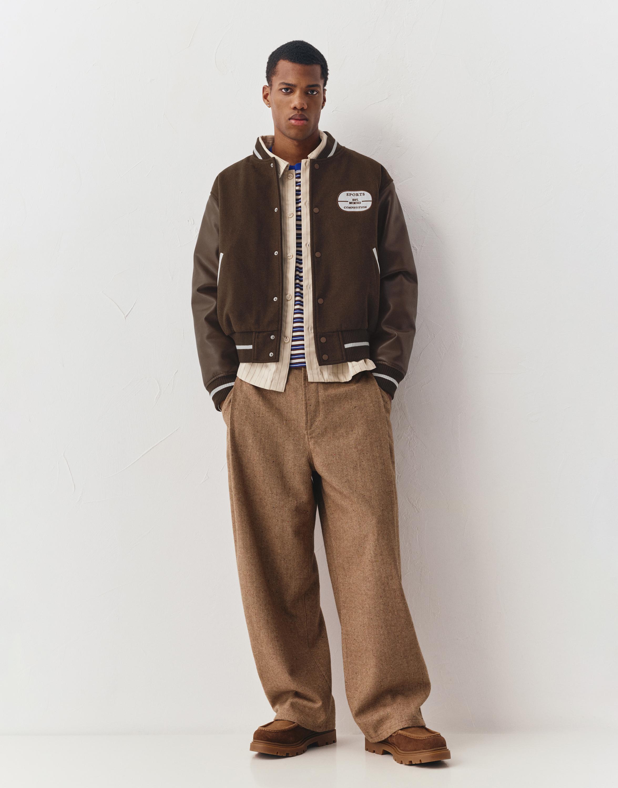 Kahverengi bomber ceket - Görsel 13