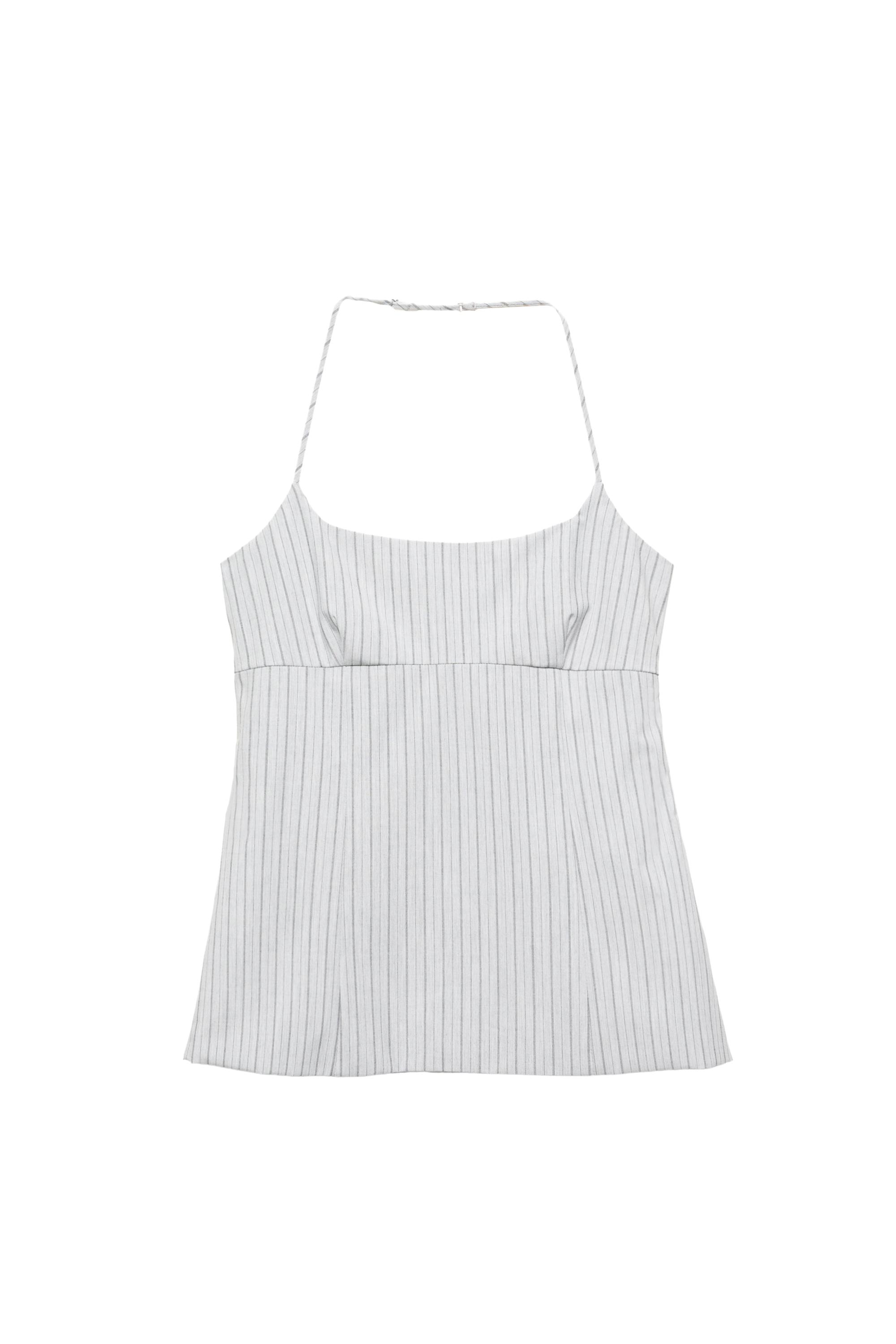 Pull&Bear Çizgili halter yaka üst görsel 3