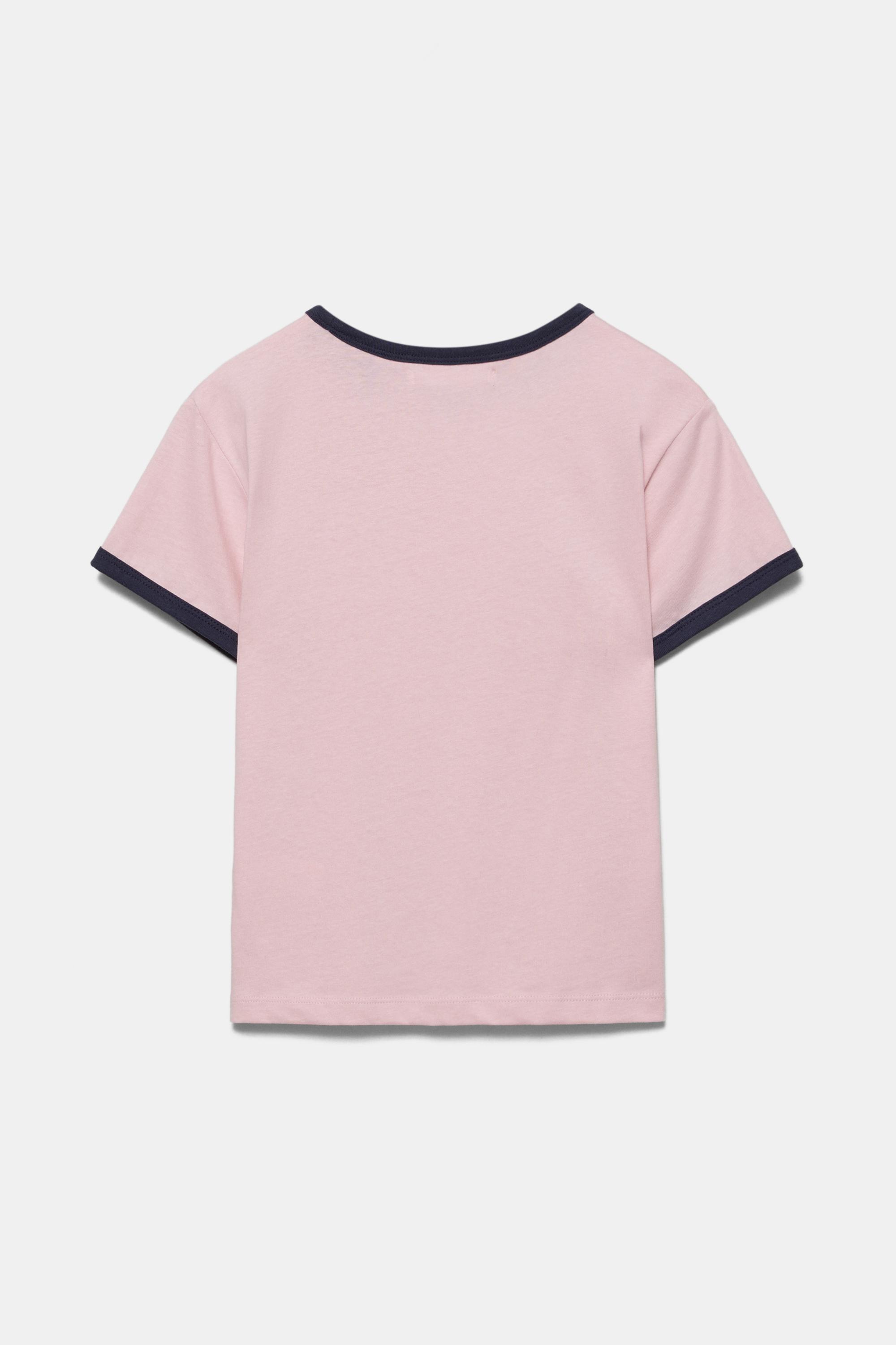 Short sleeve ribbed T-shirt — Pink