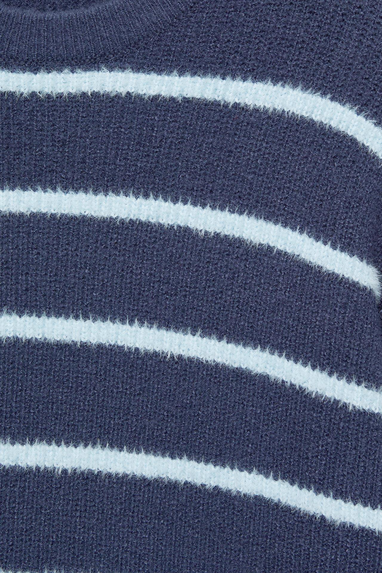 Striped embroidered jumper — Navy