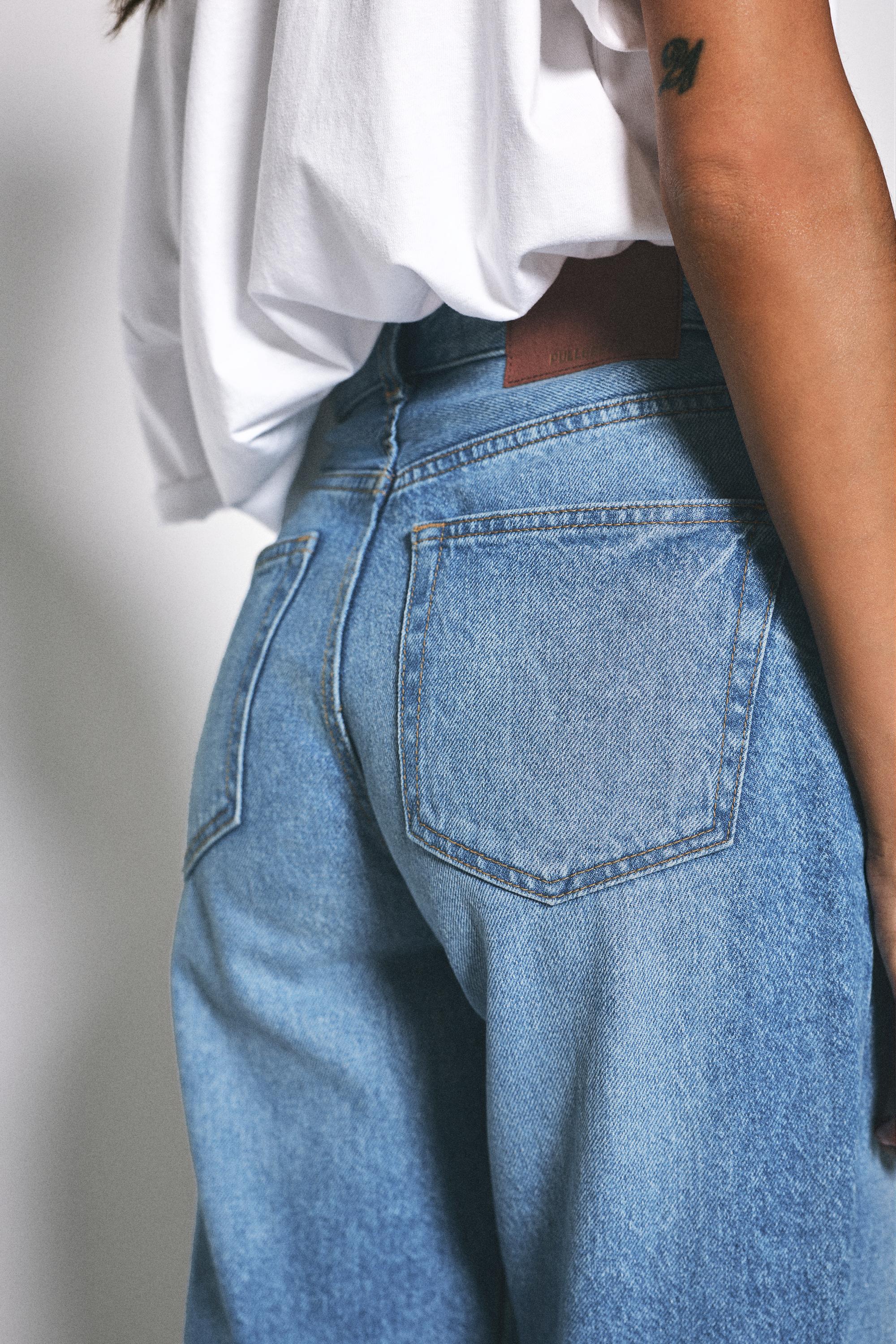 High-waist wide straight-leg jeans — Indigo