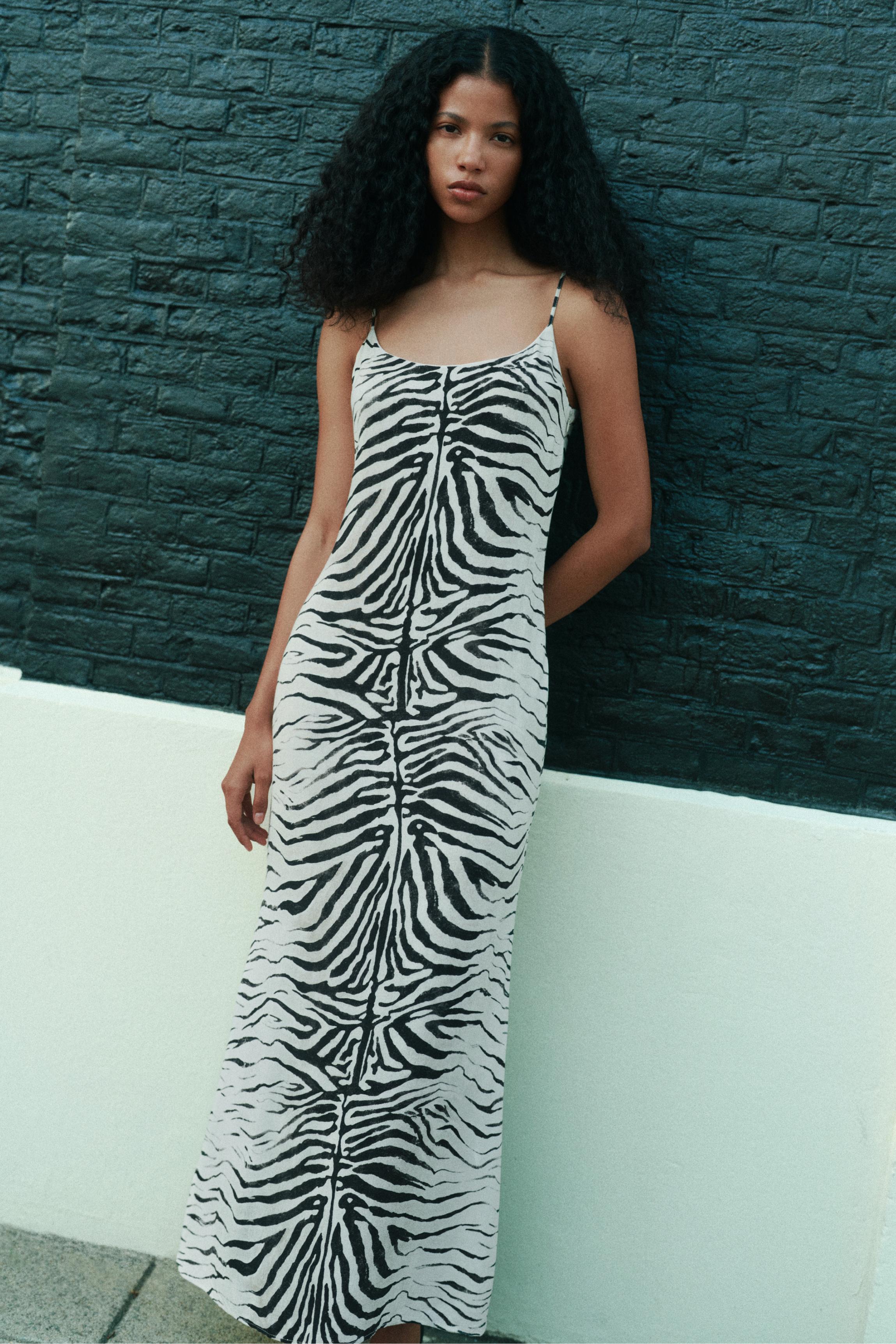 Zebra print midi dress — Ice