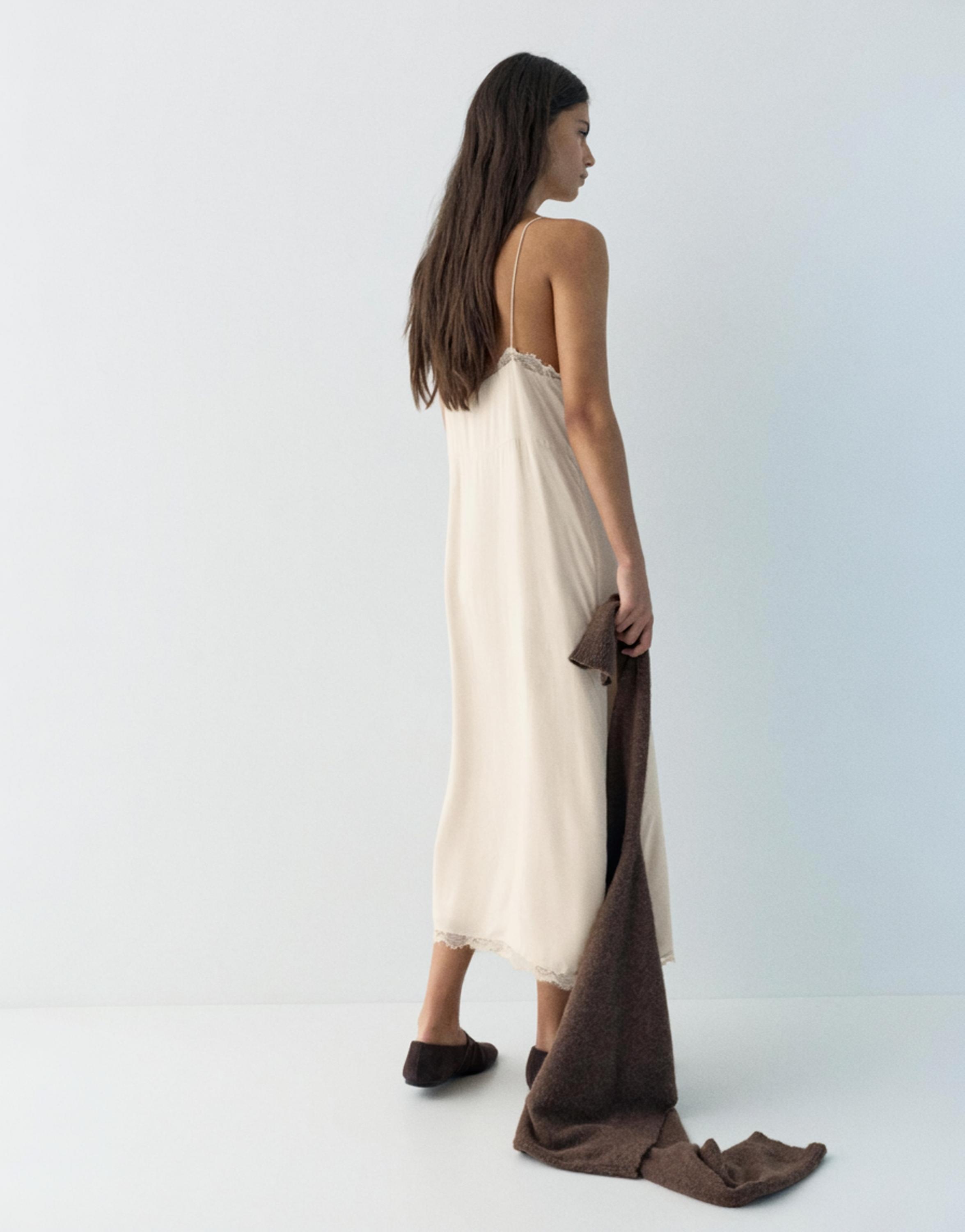 Camisole midi dress — Beige