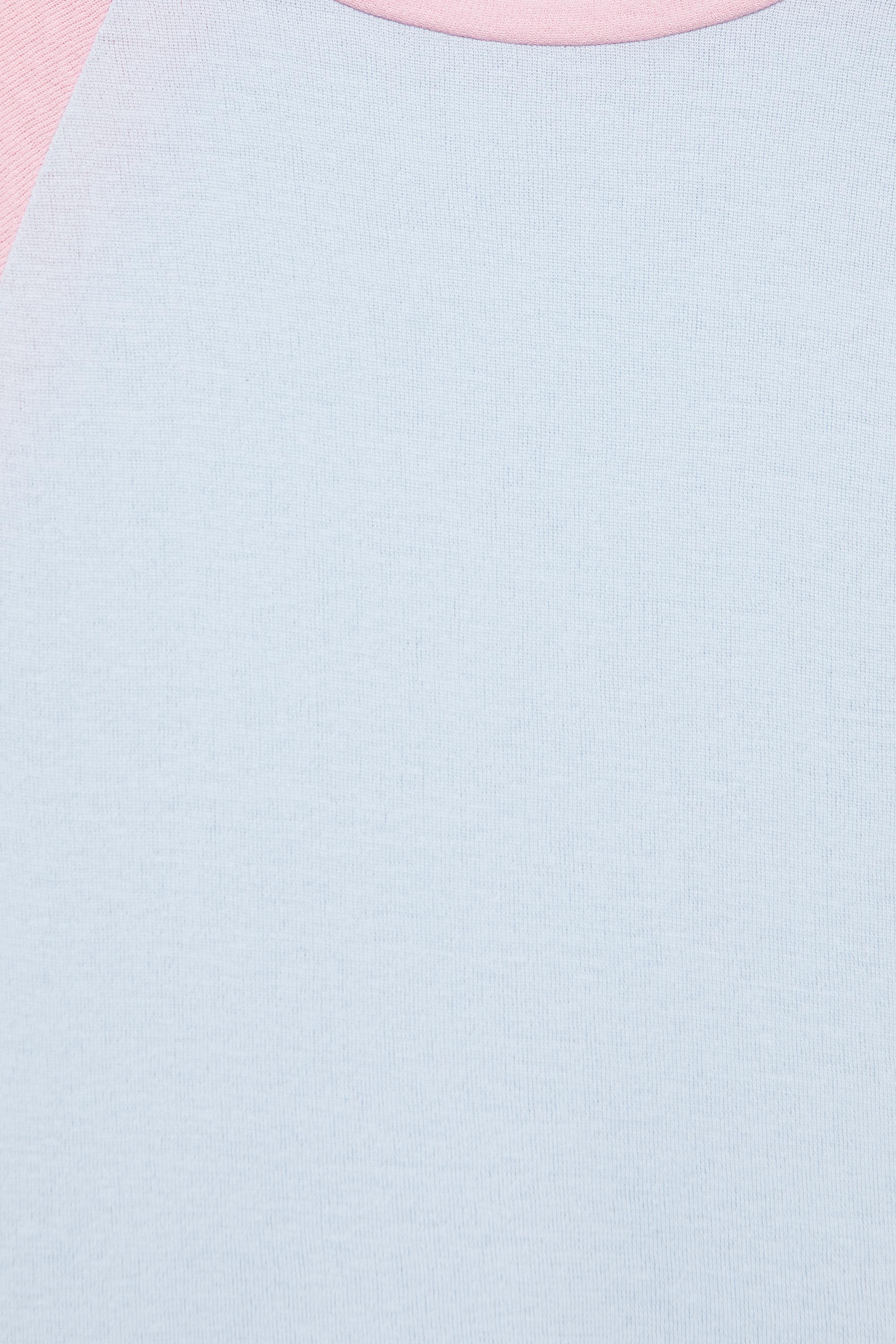 Contrast raglan sleeve T-shirt — Pastel blue
