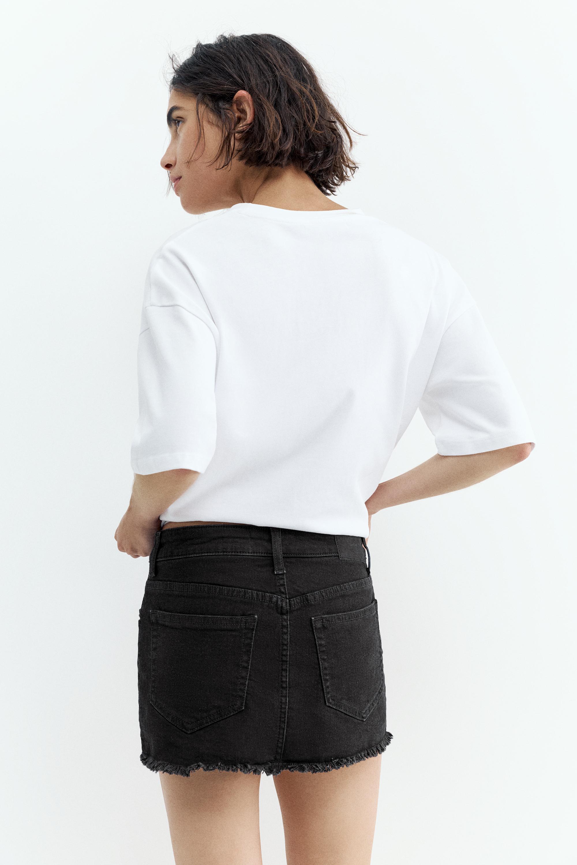 Denim skort — Black