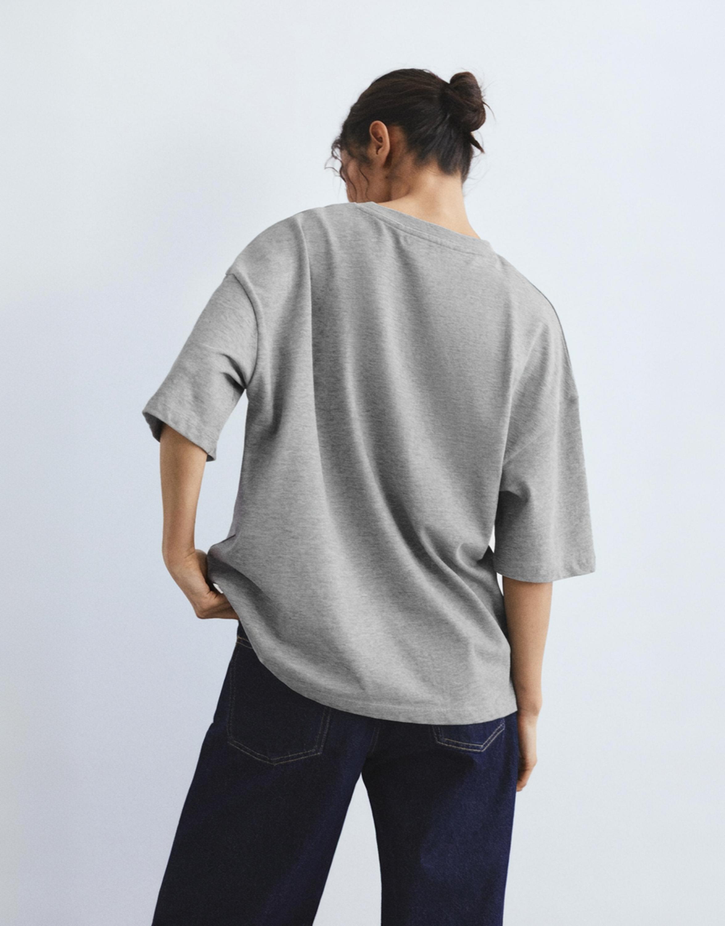 Oversize short sleeve T-shirt — Grey marl