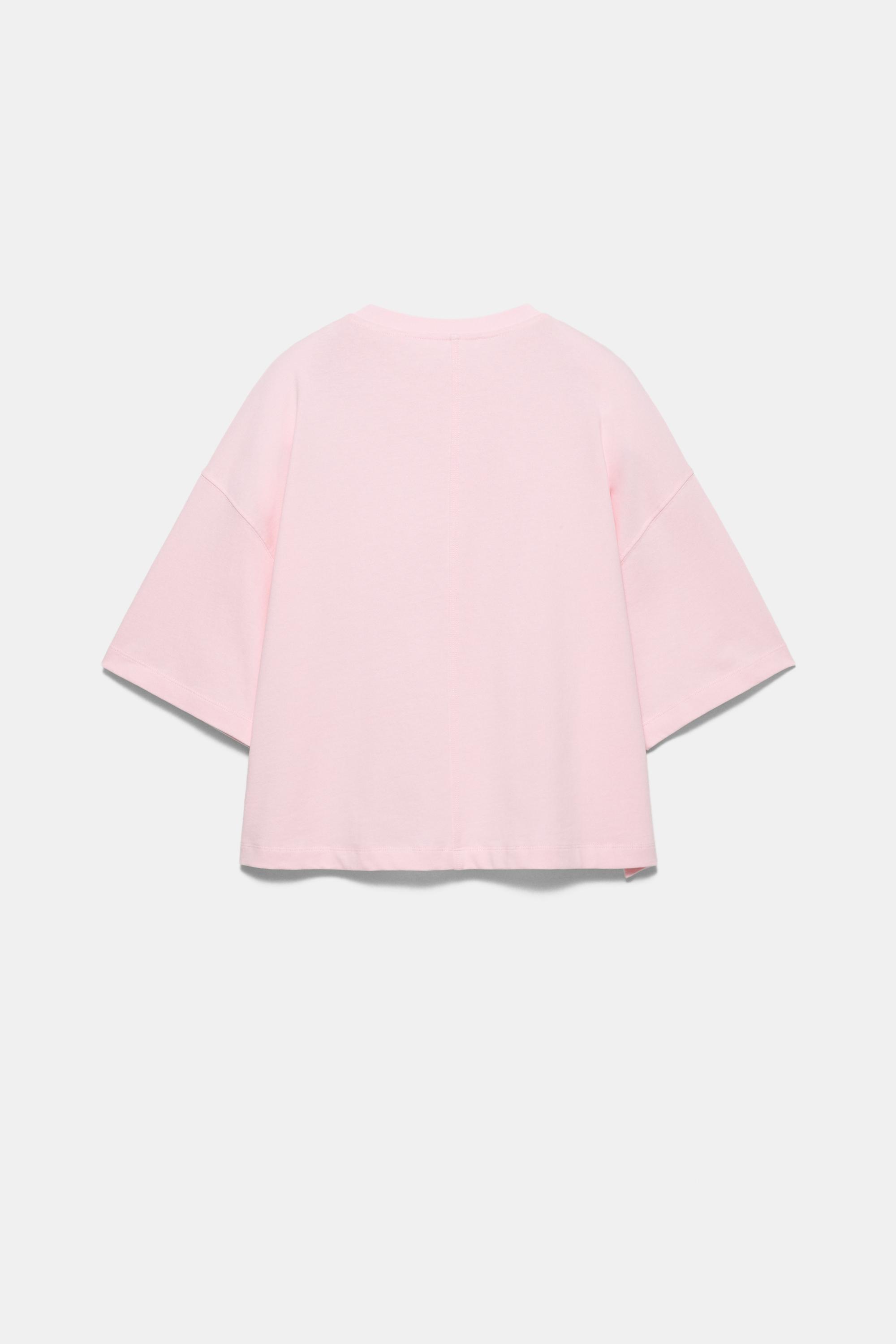 Boxy fit short sleeve T-shirt — Pale pink