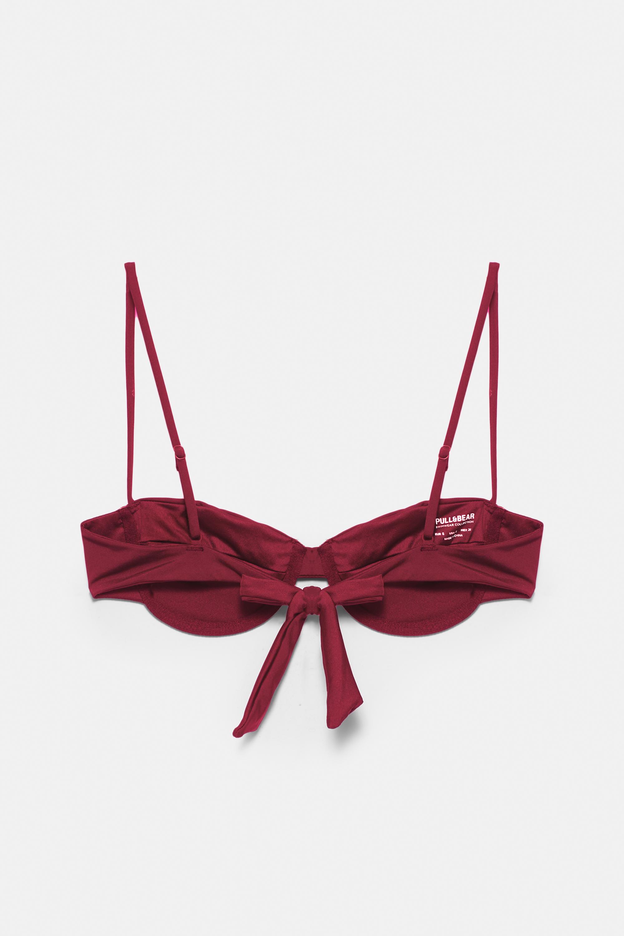 Drape detaylı balkonet bikini üstü - Görsel 3