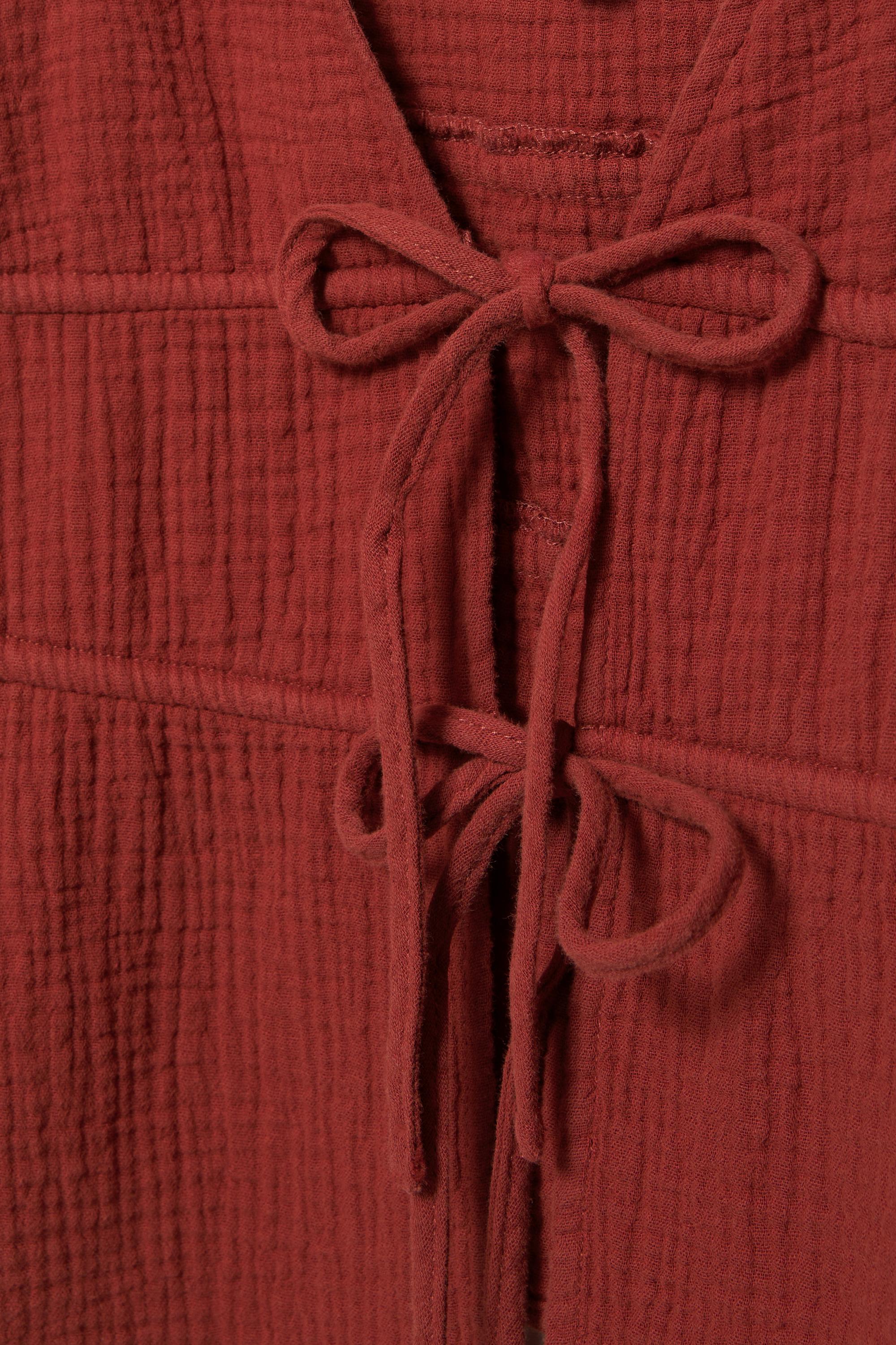 Crepe strappy top — Russet