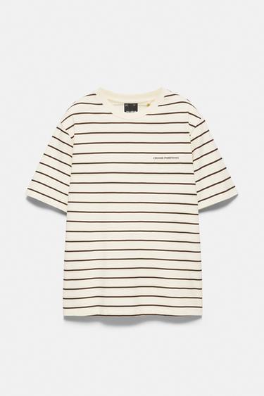Striped slogan T-shirt — Yellow 6