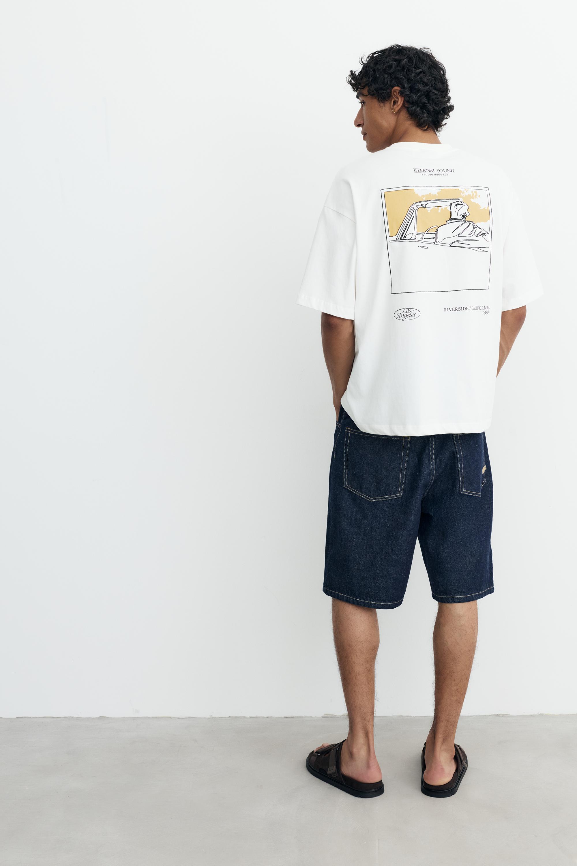 Los Angeles grafik baskılı relaxed fit Tişört - Görsel 10