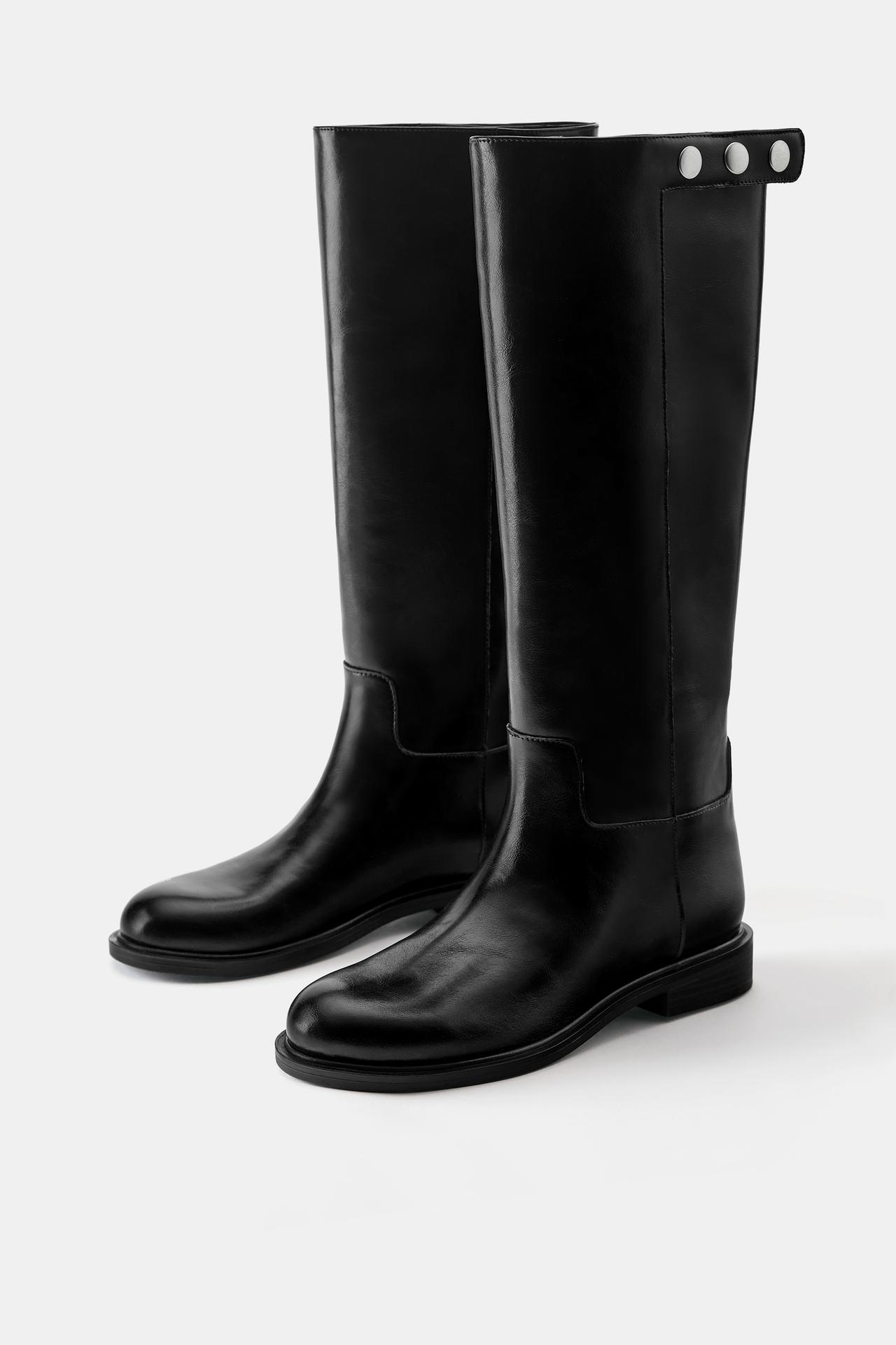 Studded high boots — Black