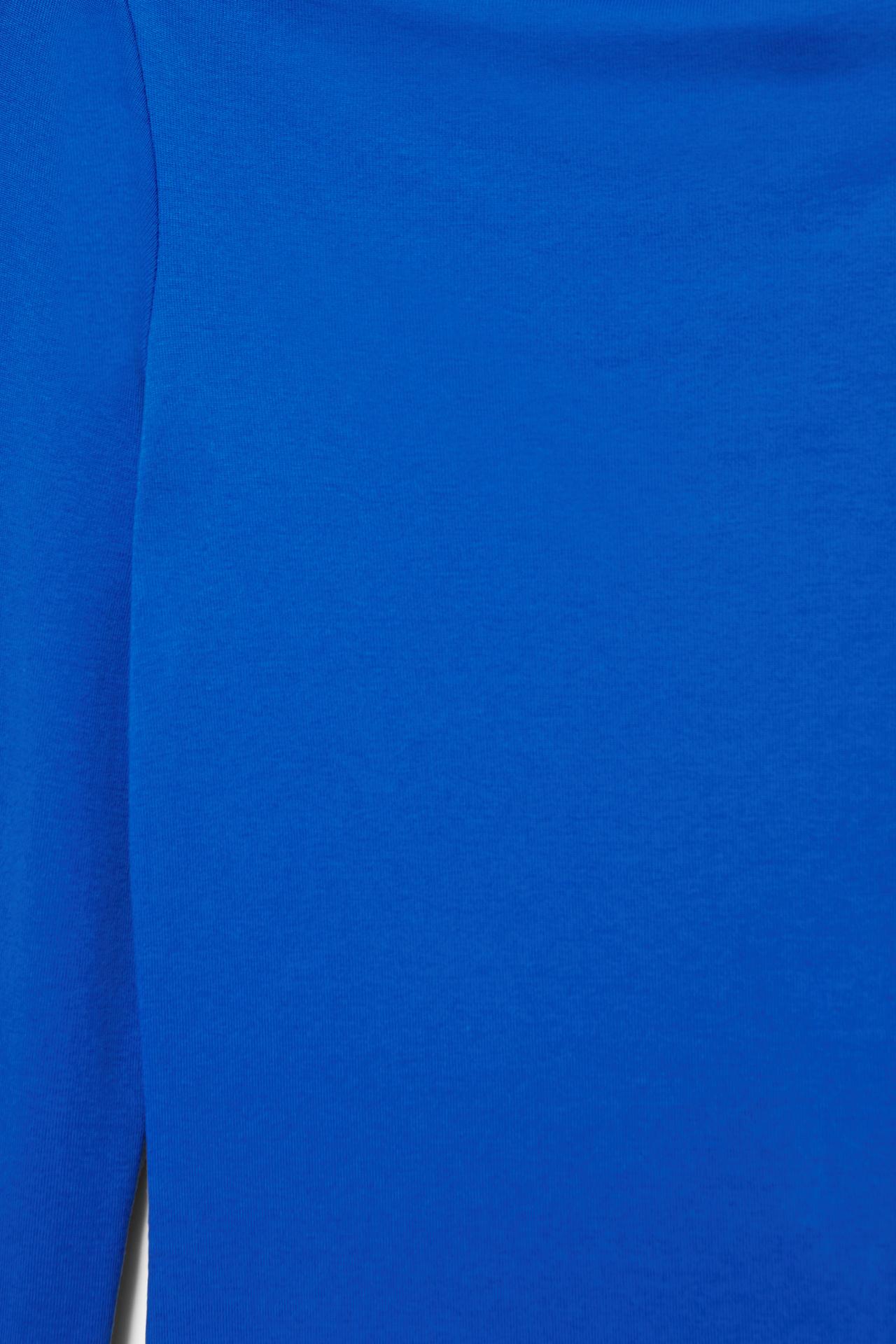 Fitted straight neckline T-shirt — Bluish