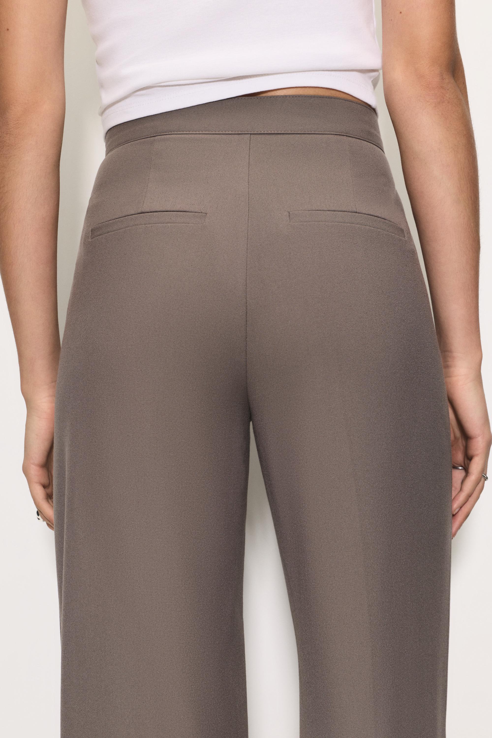 Straight-leg darted trousers — Taupe