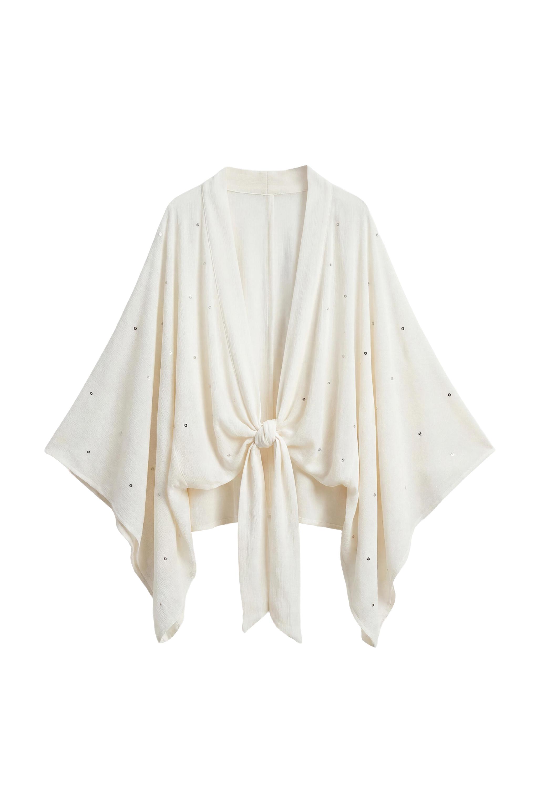 Mirror detail kimono — Beige