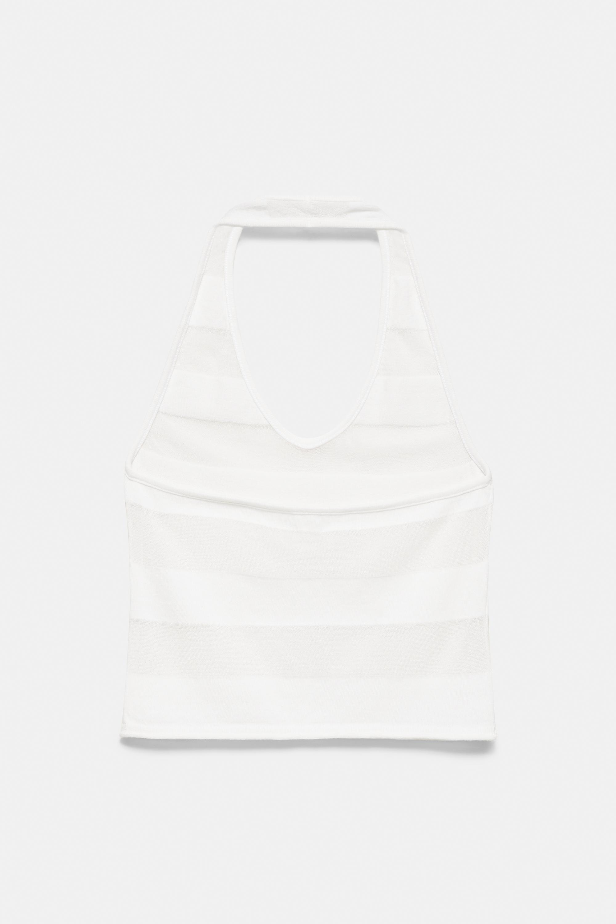 Sheer halter top — Ecru