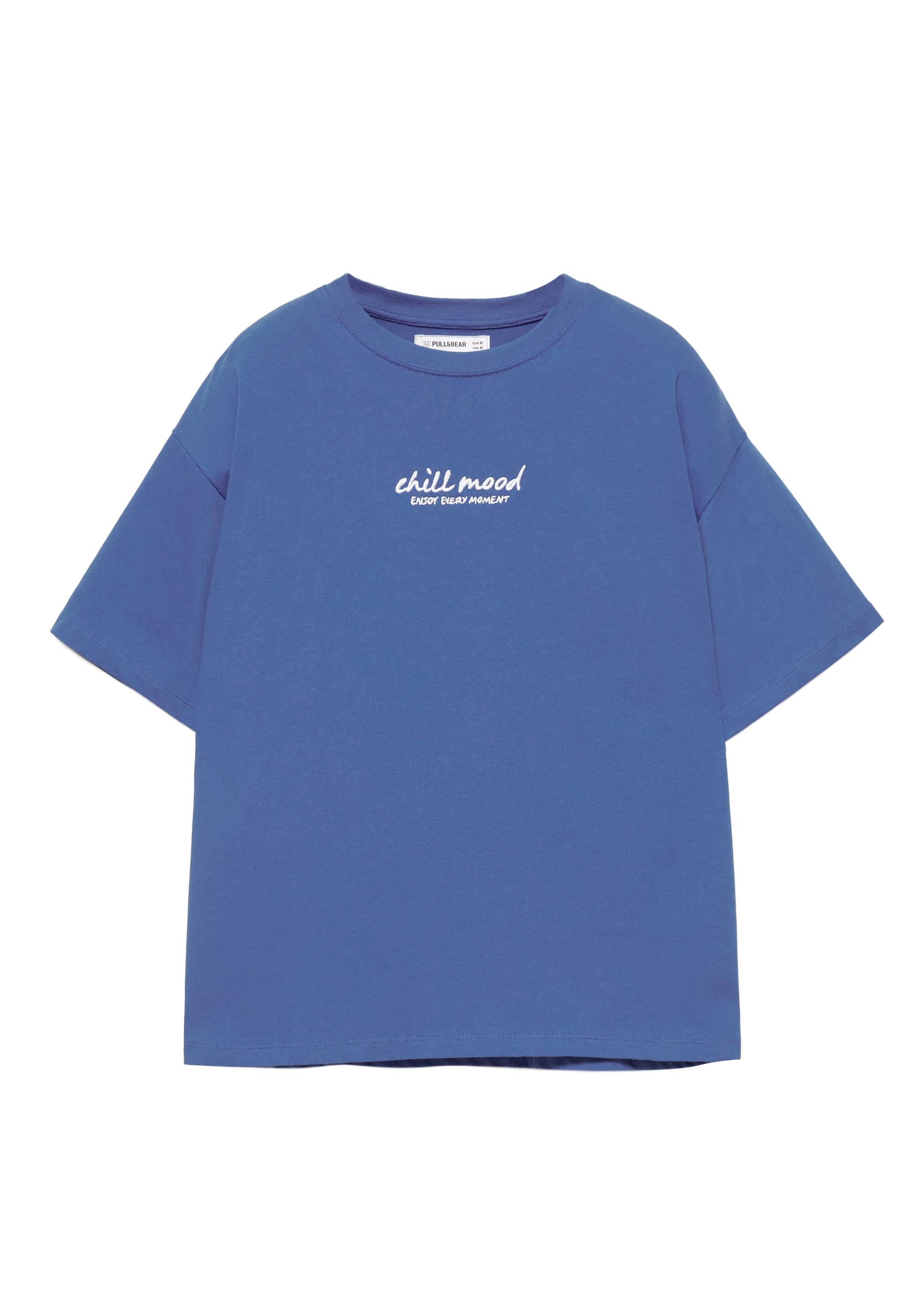 Oversize palm tree graphic T-shirt — Ink blue