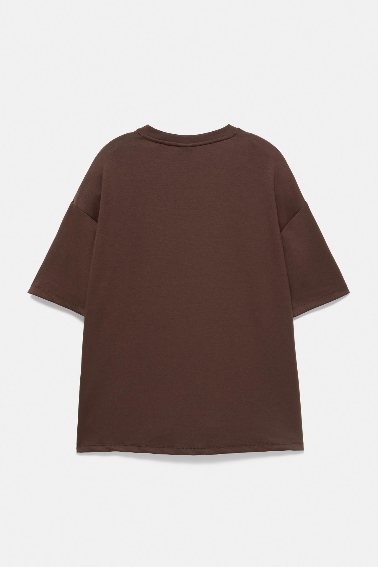Boxy-fit short sleeve T-shirt — Brown