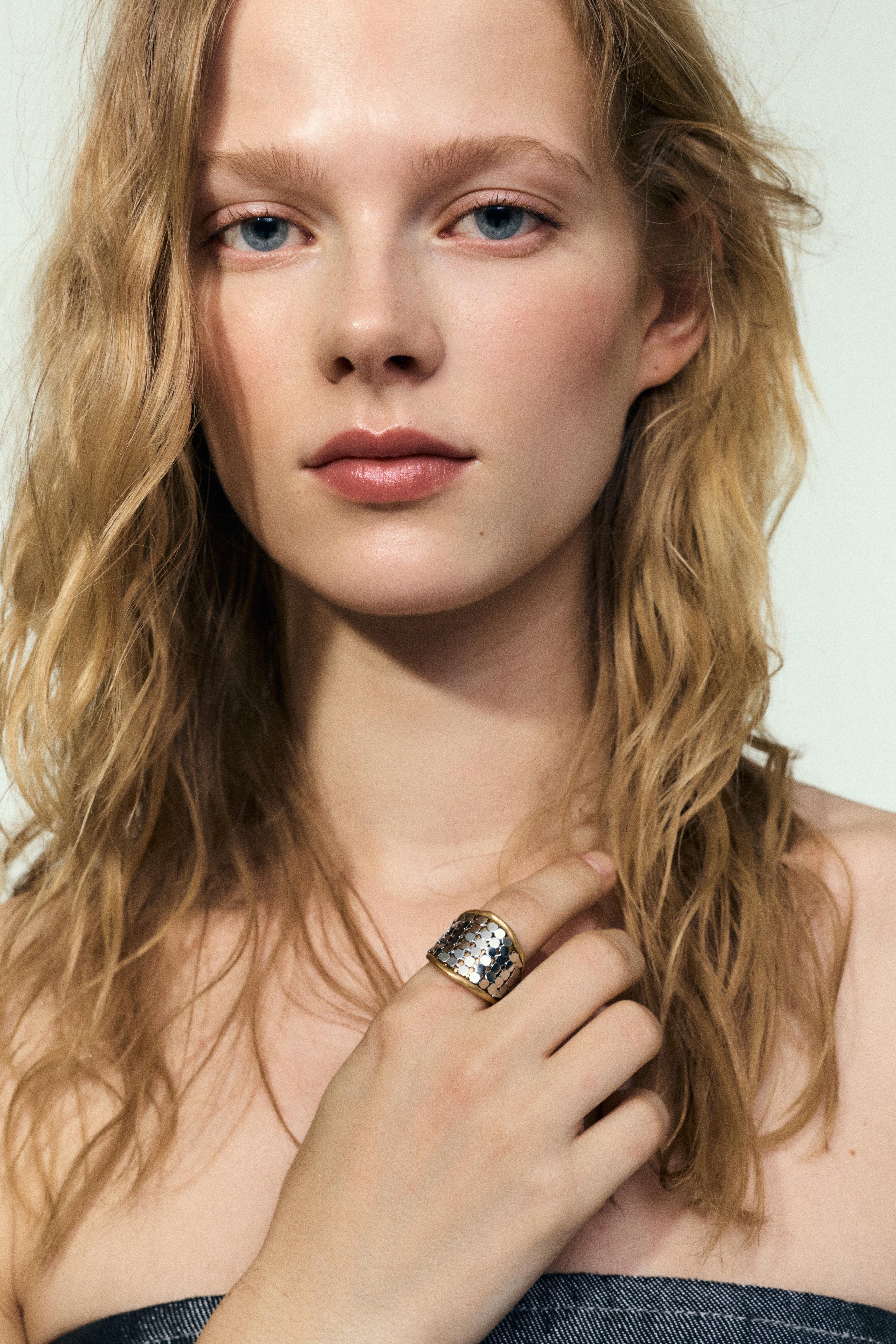 Metallic metal mesh ring - PULL&BEAR