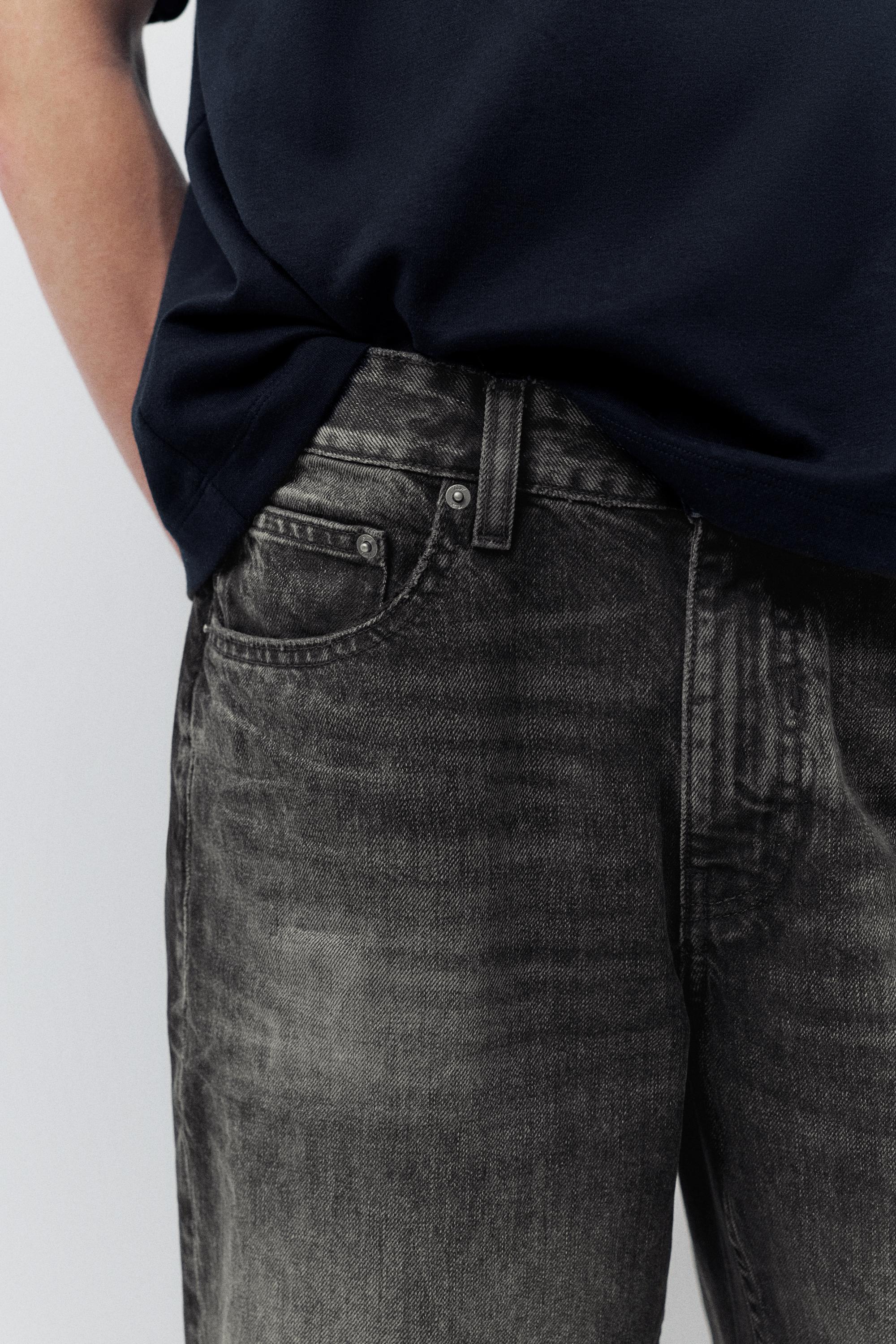 Low-rise baggy jeans — Faded black
