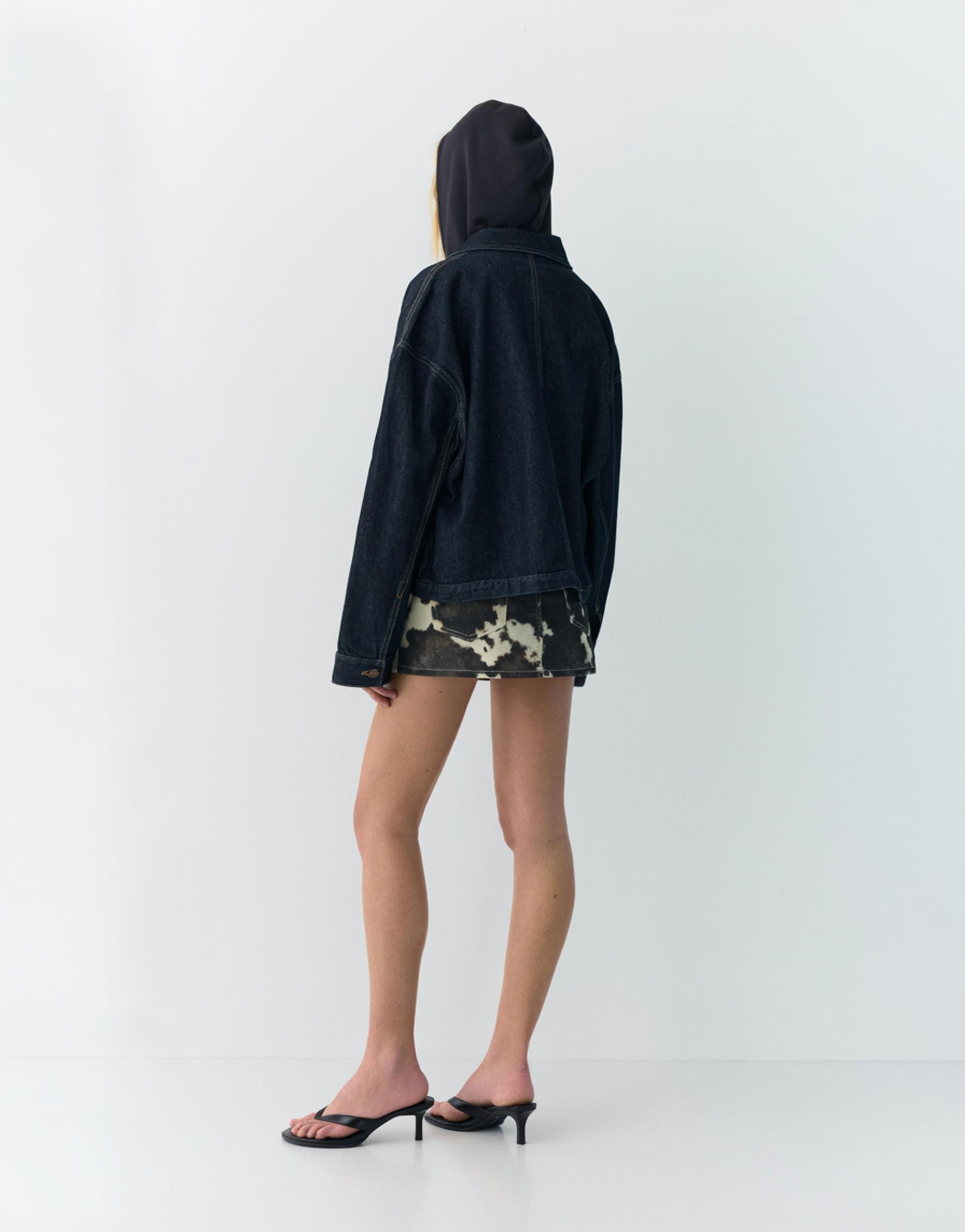 Boxy kesim denim ince ceket - Görsel 34