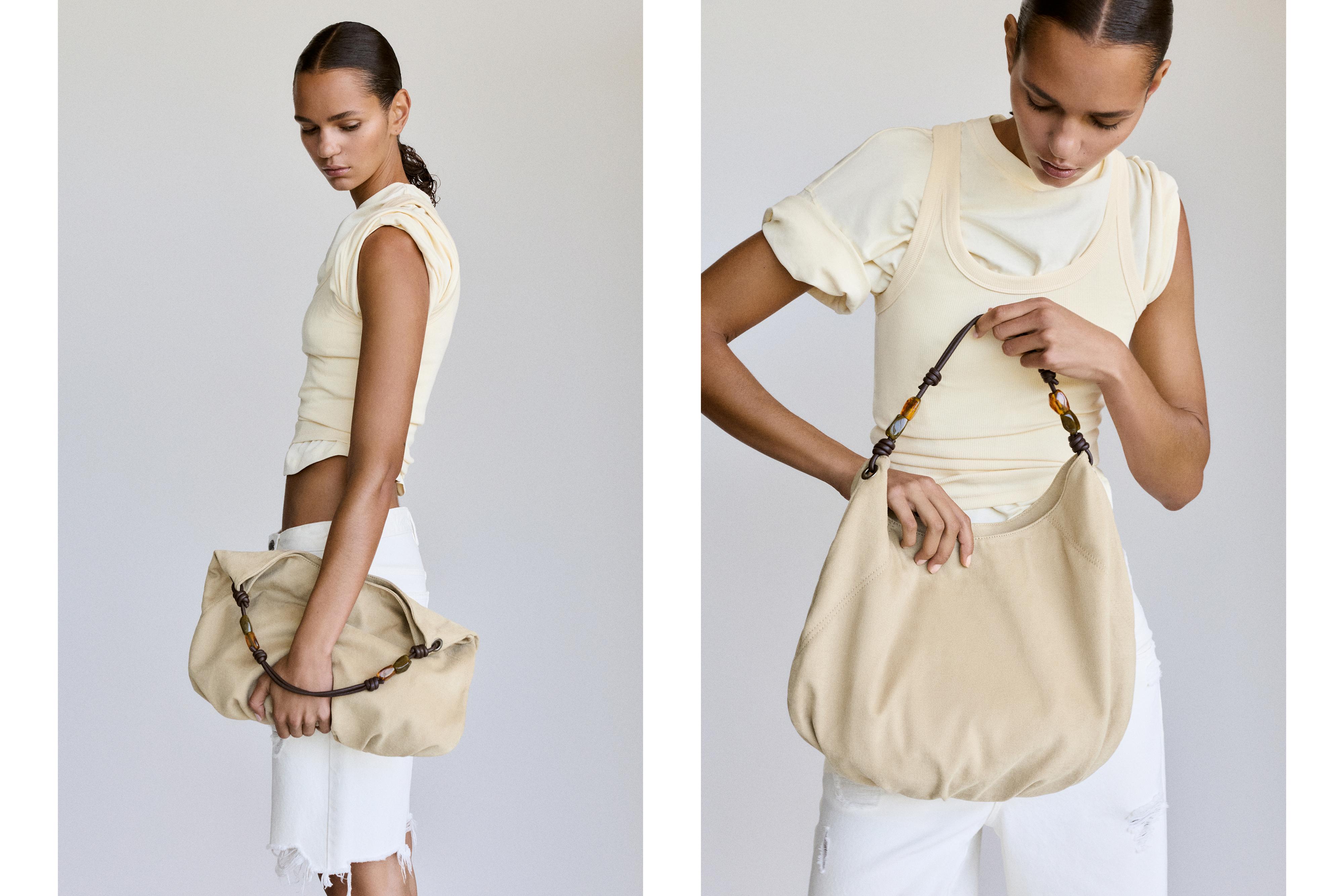 Beaded tote bag — Leather