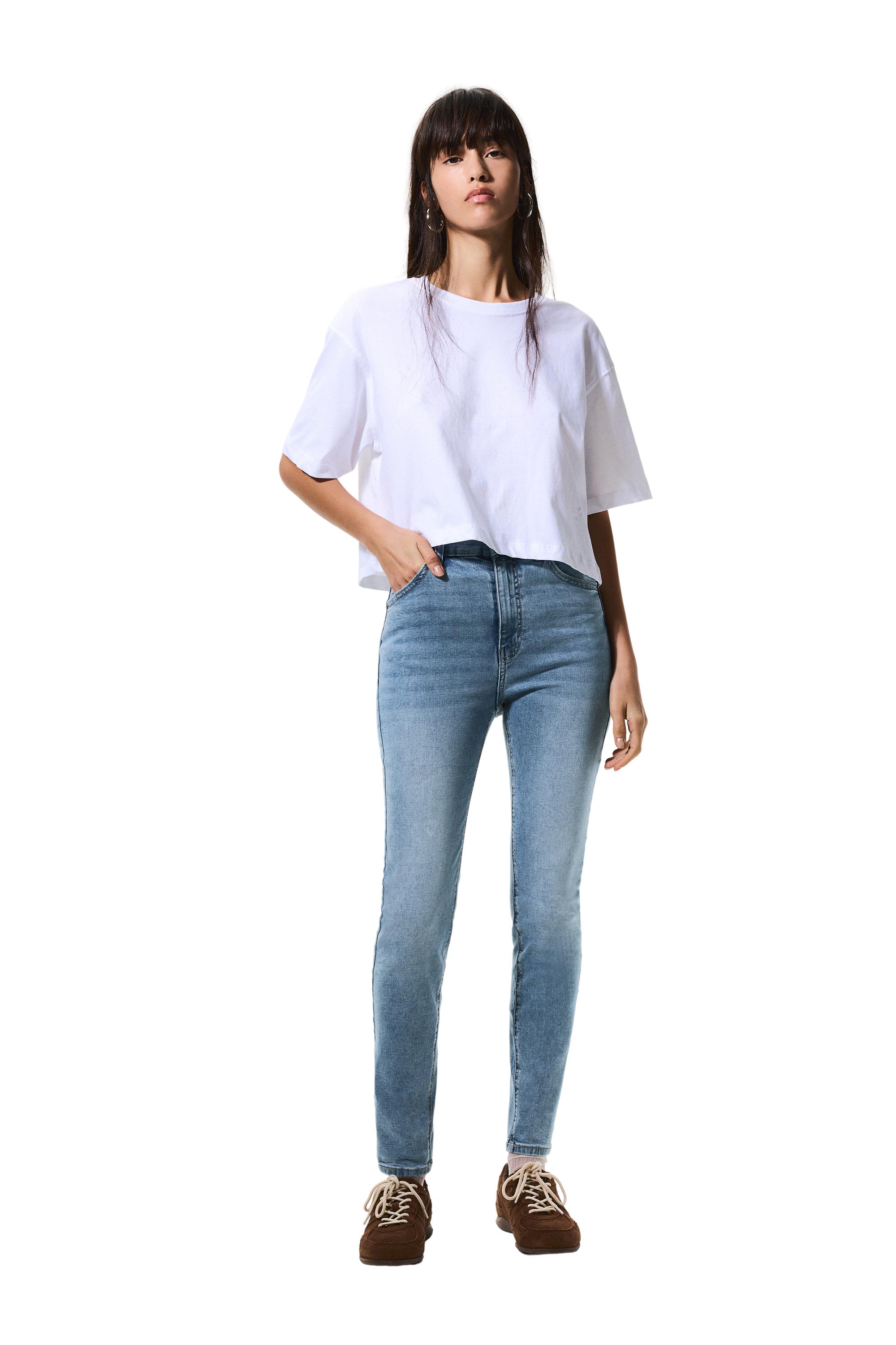 High-waist skinny jeans — Pale blue