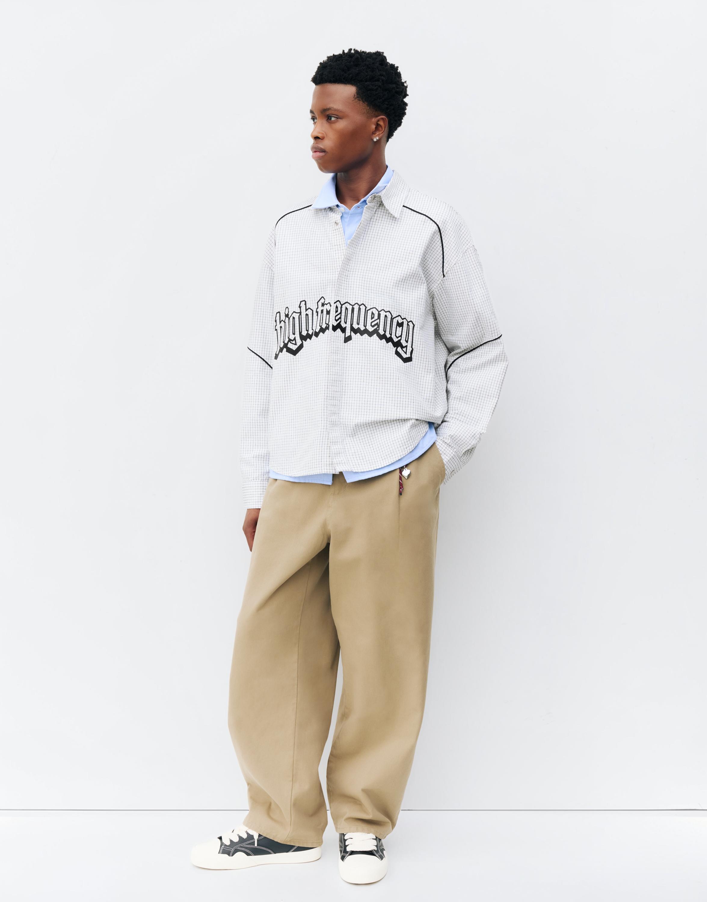 Check graphic shirt — Bright white