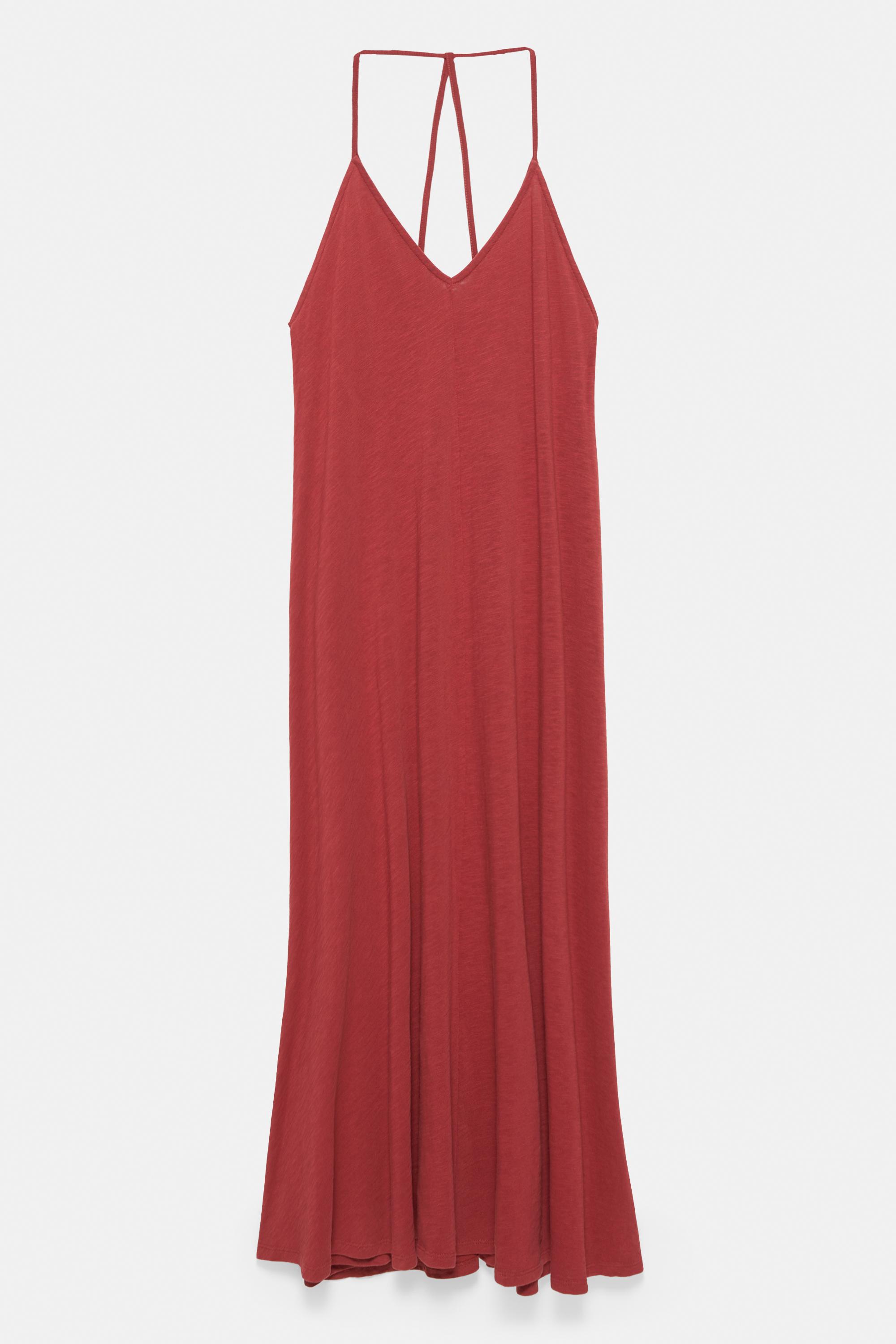 Strappy back midi dress — Russet