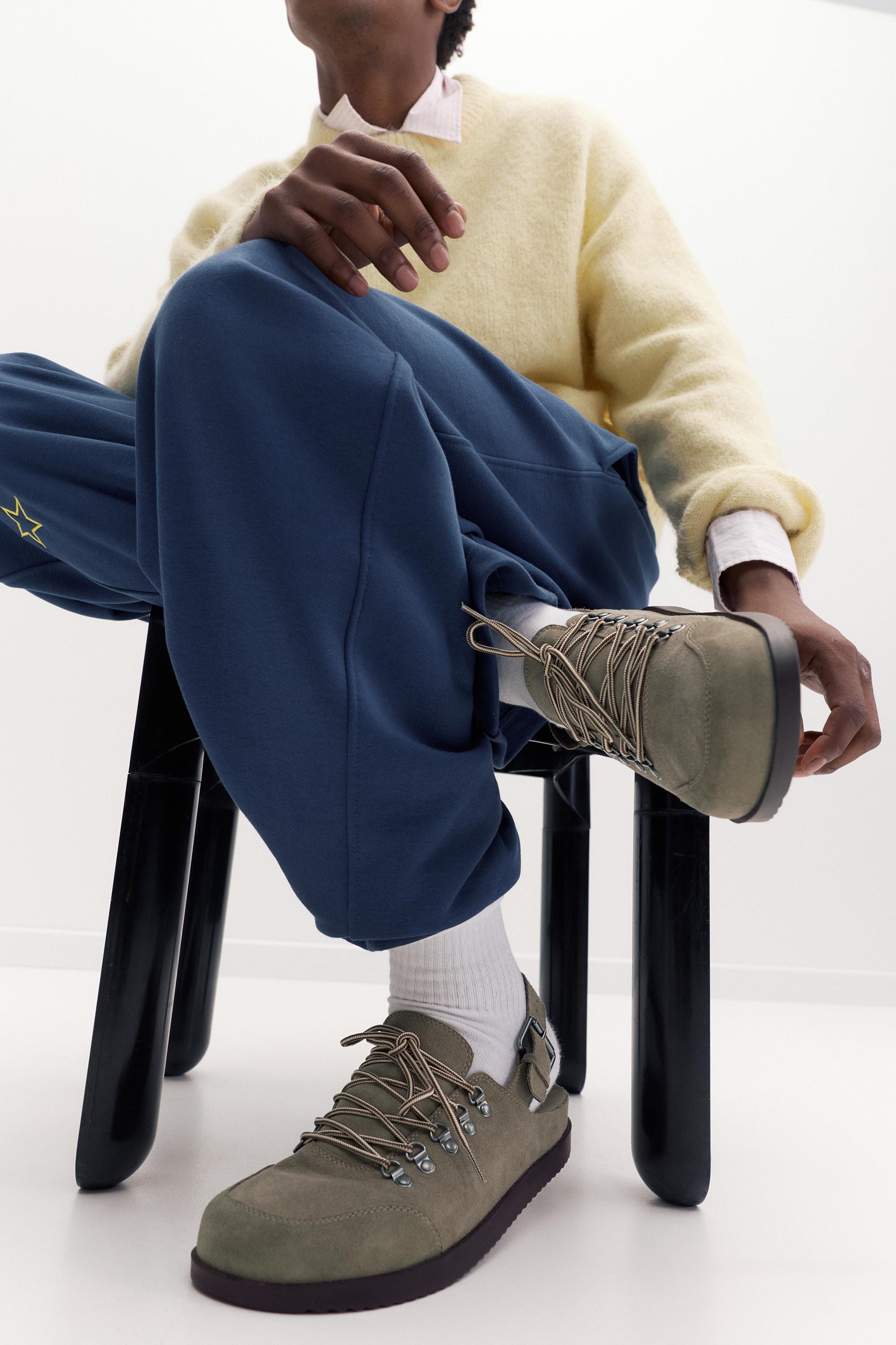 Lace-up leather clogs STWD — Taupe