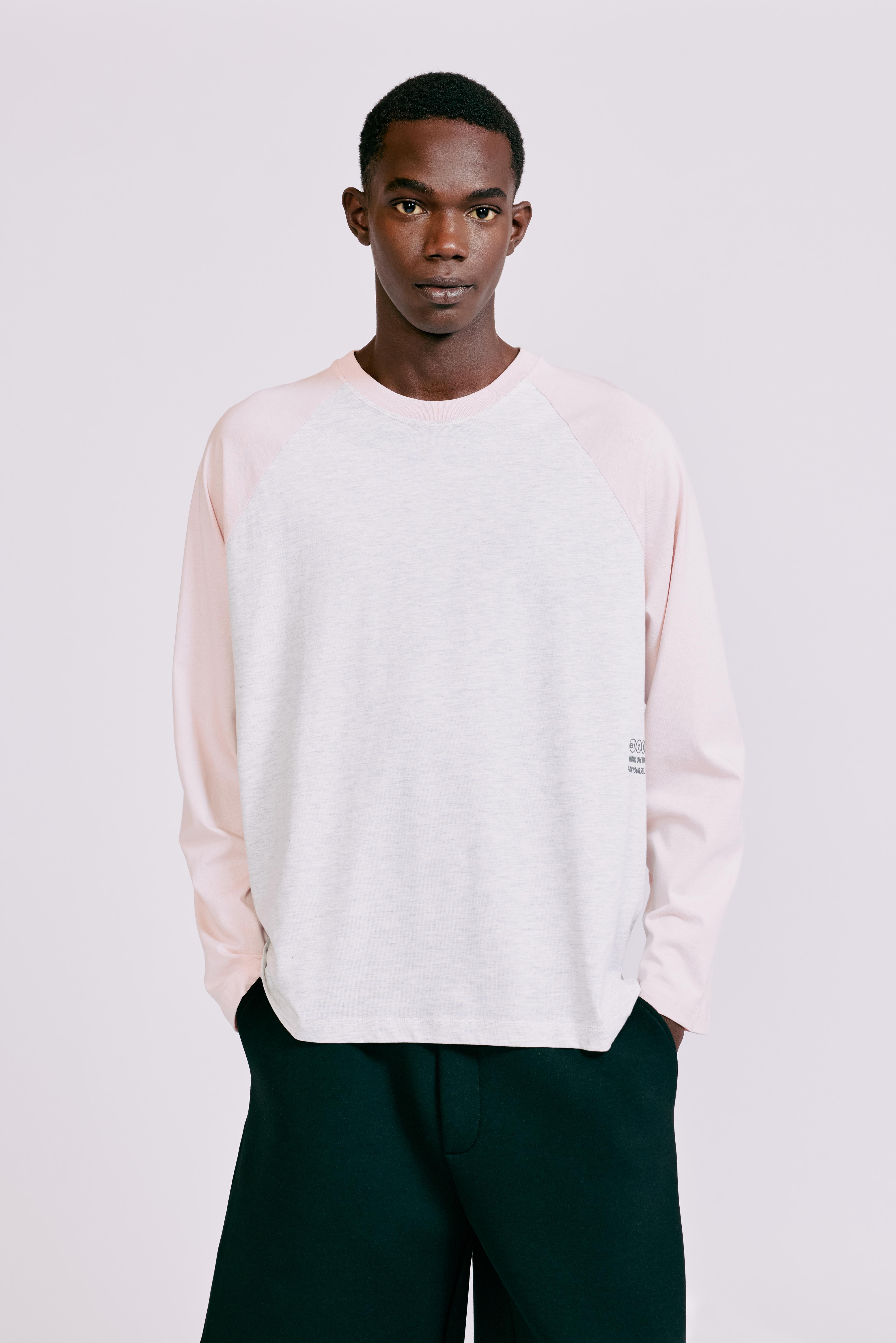 Raglan sleeve T-shirt — Pink